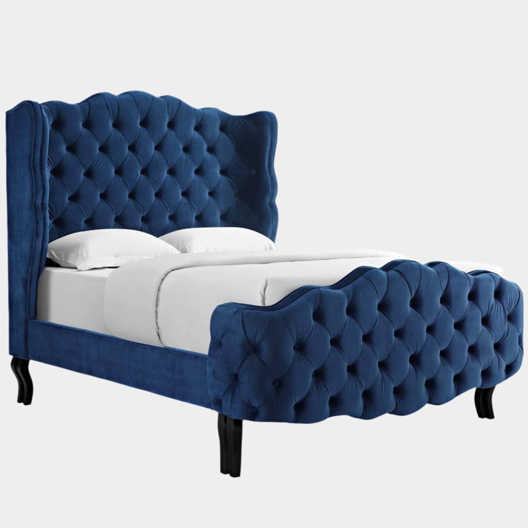 Violette Tufted Wingback Performance Velvet Platform Bed