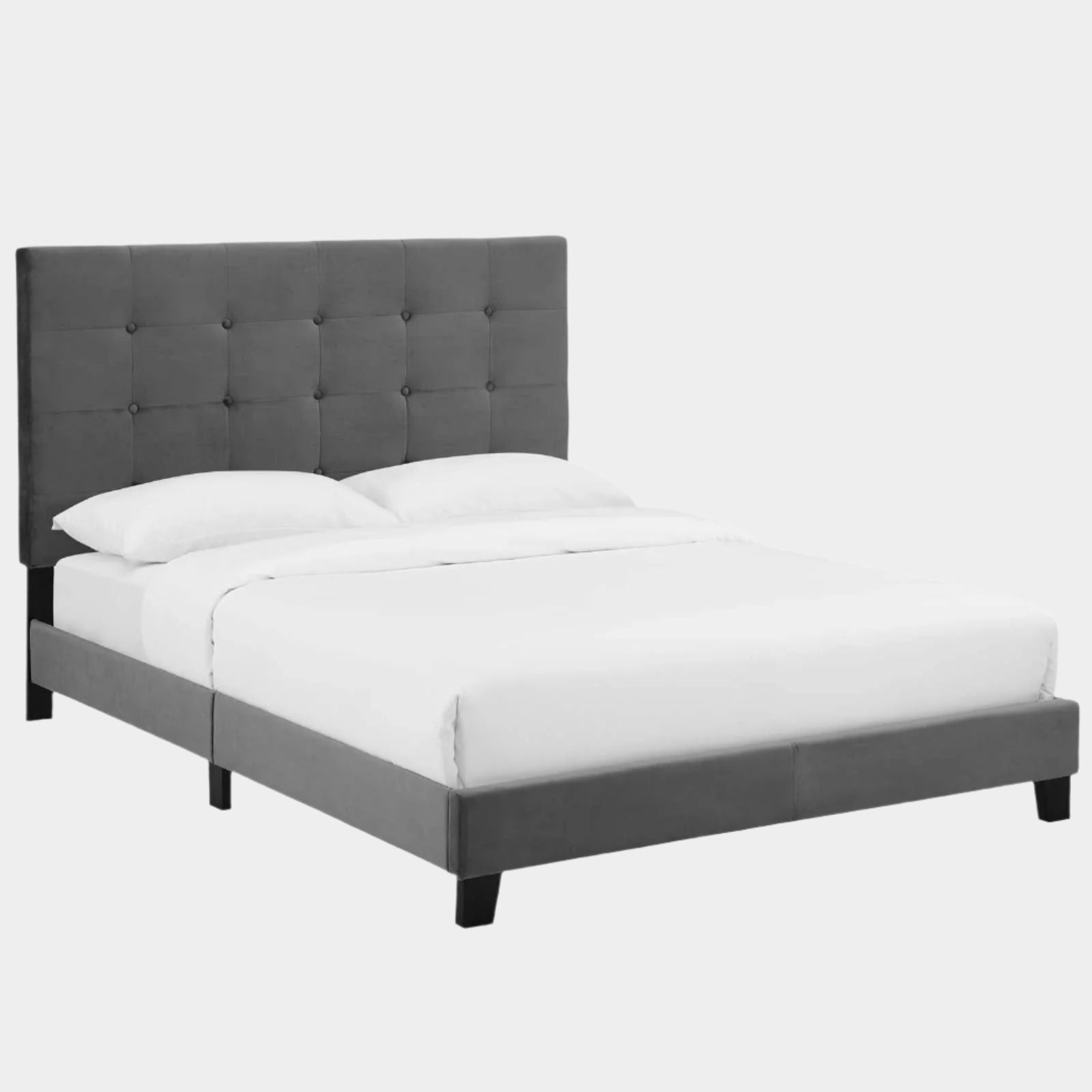 Melanie Tufted Button Upholstered Performance Velvet Platform Bed