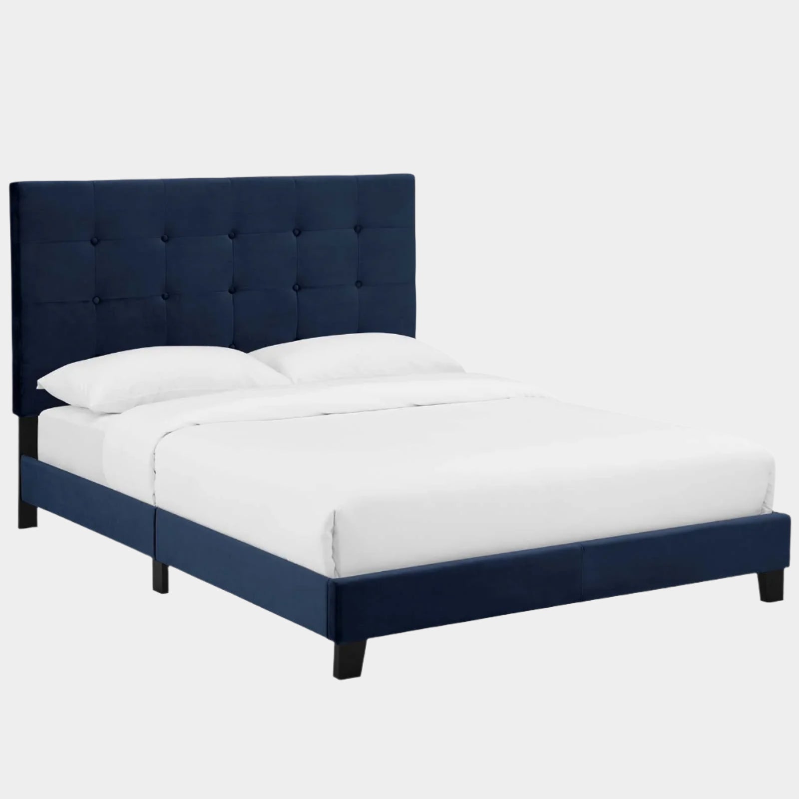 Melanie Tufted Button Upholstered Performance Velvet Platform Bed