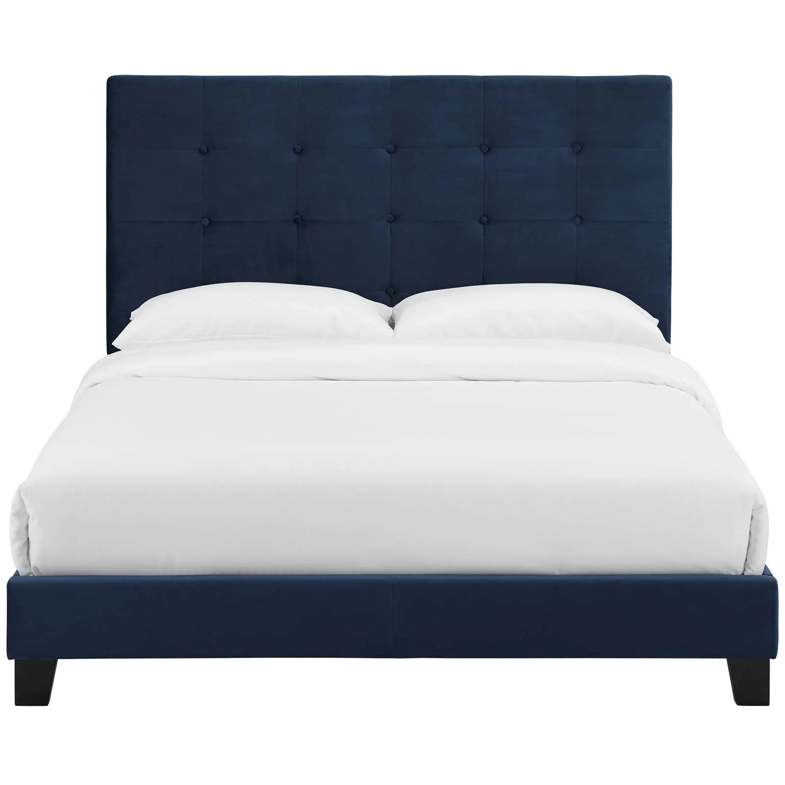 Melanie Tufted Button Upholstered Performance Velvet Platform Bed
