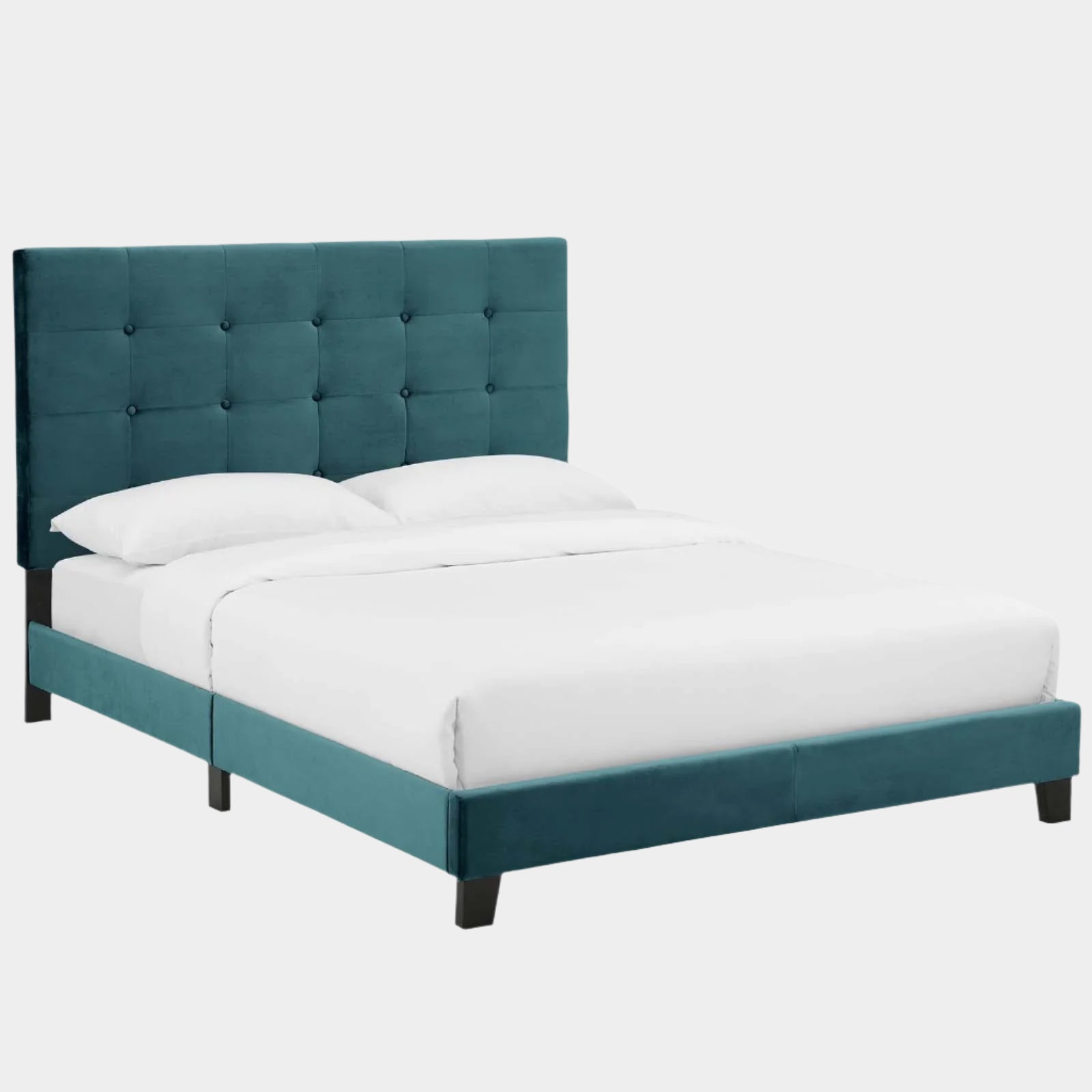 Melanie Tufted Button Upholstered Performance Velvet Platform Bed