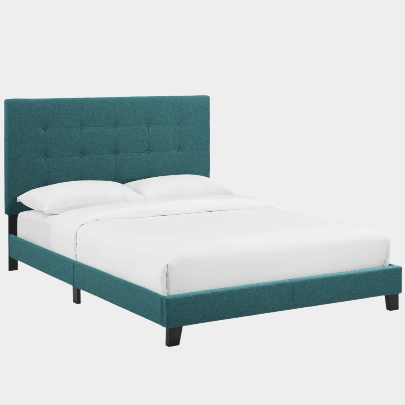 Melanie Tufted Button Upholstered Fabric Platform Bed