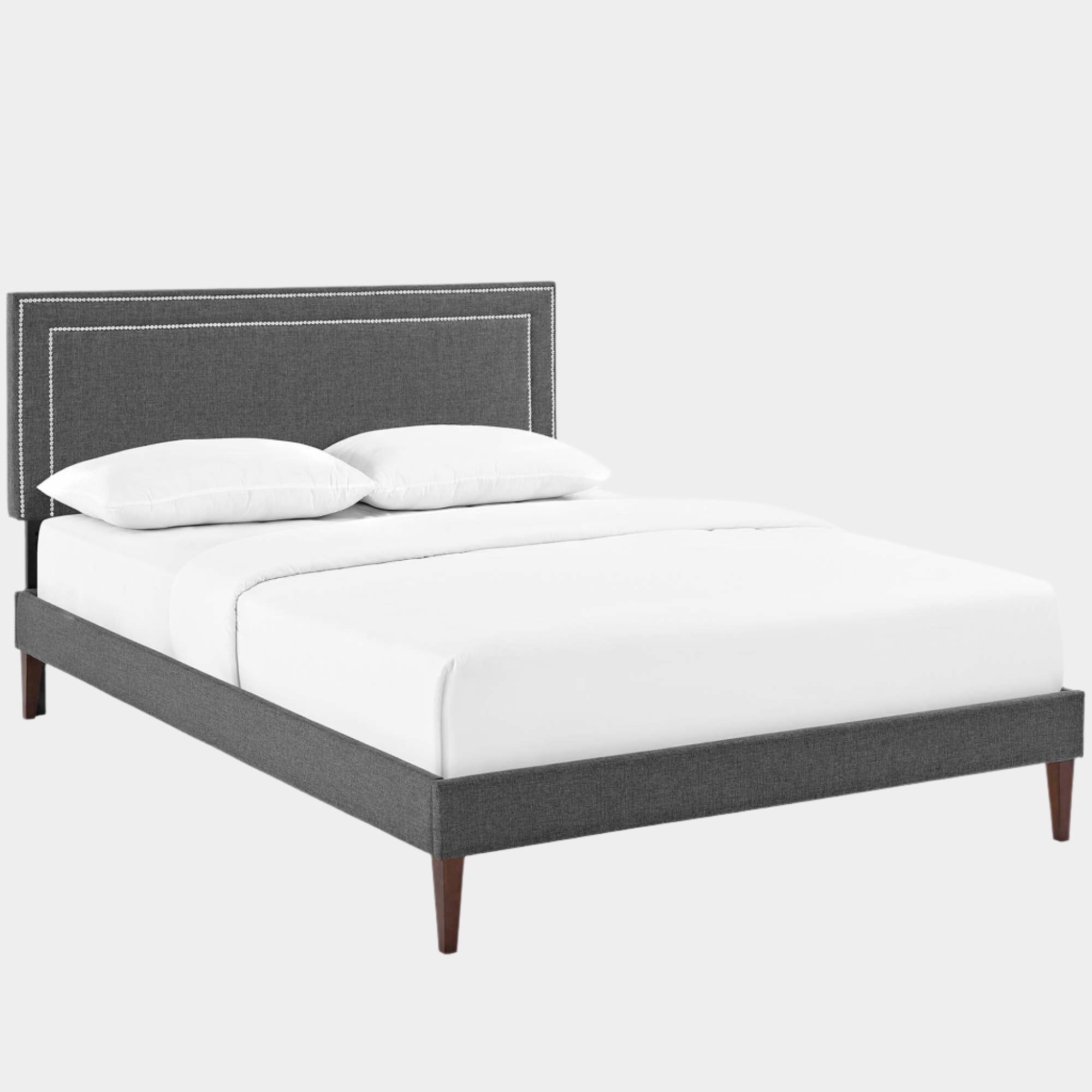 Virginia Fabric Platform Bed with Squared Tapered Legs