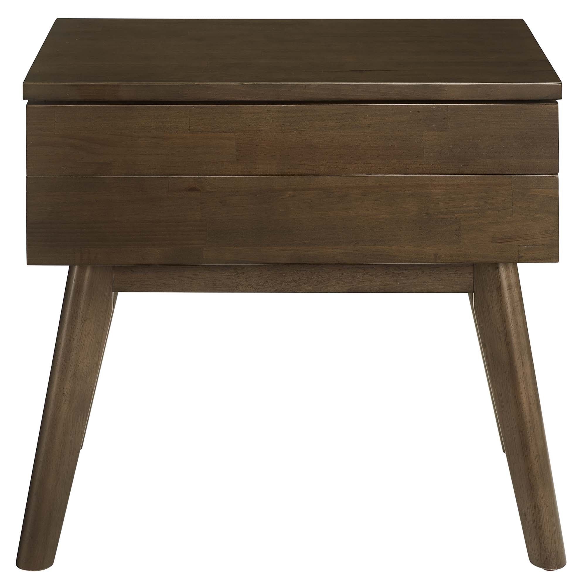 Everly Wood Nightstand in Walnut