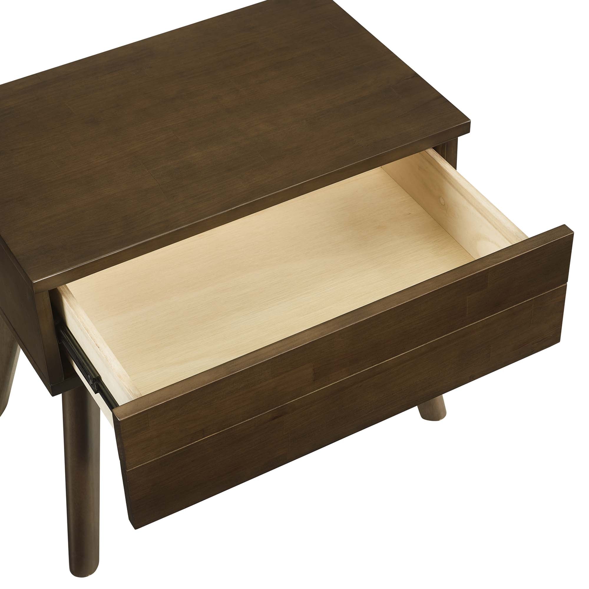 Everly Wood Nightstand in Walnut