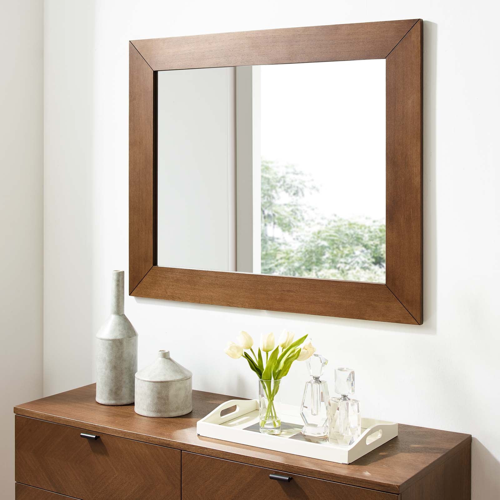 Kali Wall Mirror in Walnut