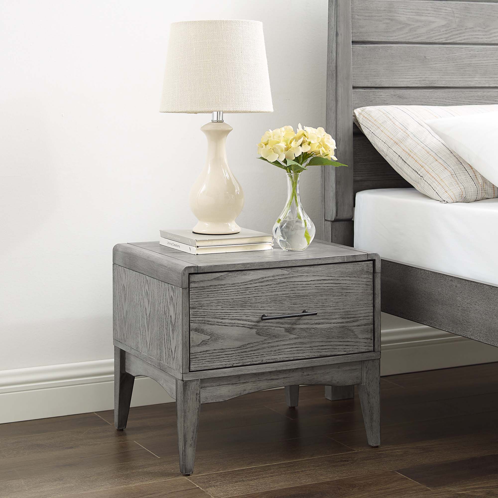 Georgia Wood Nightstand in Gray