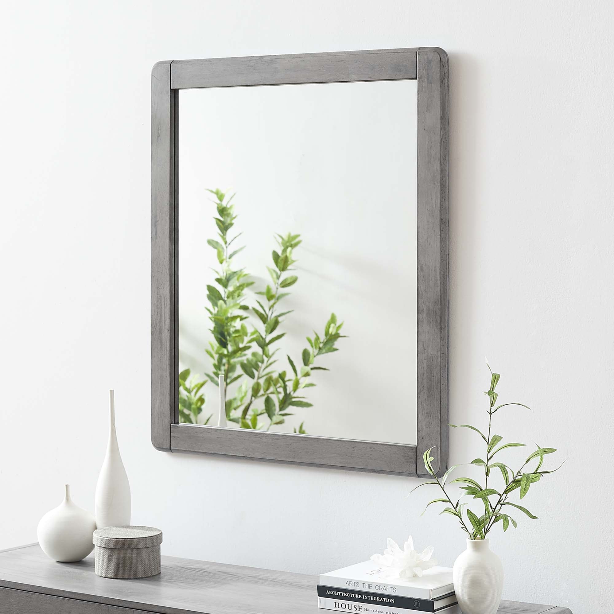 Georgia Wood Mirror in Gray