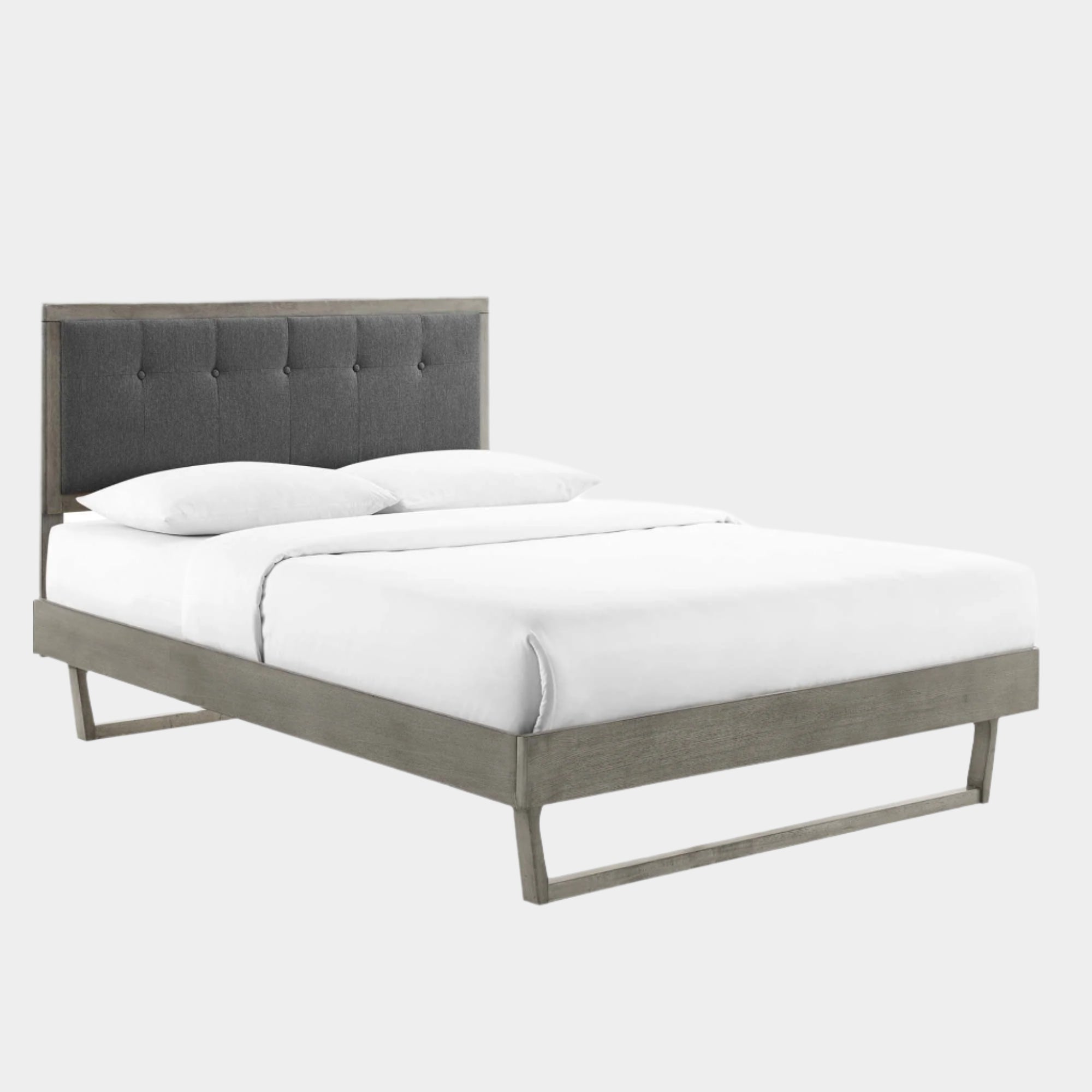 Willow Wood Platform Bed With Angular Frame