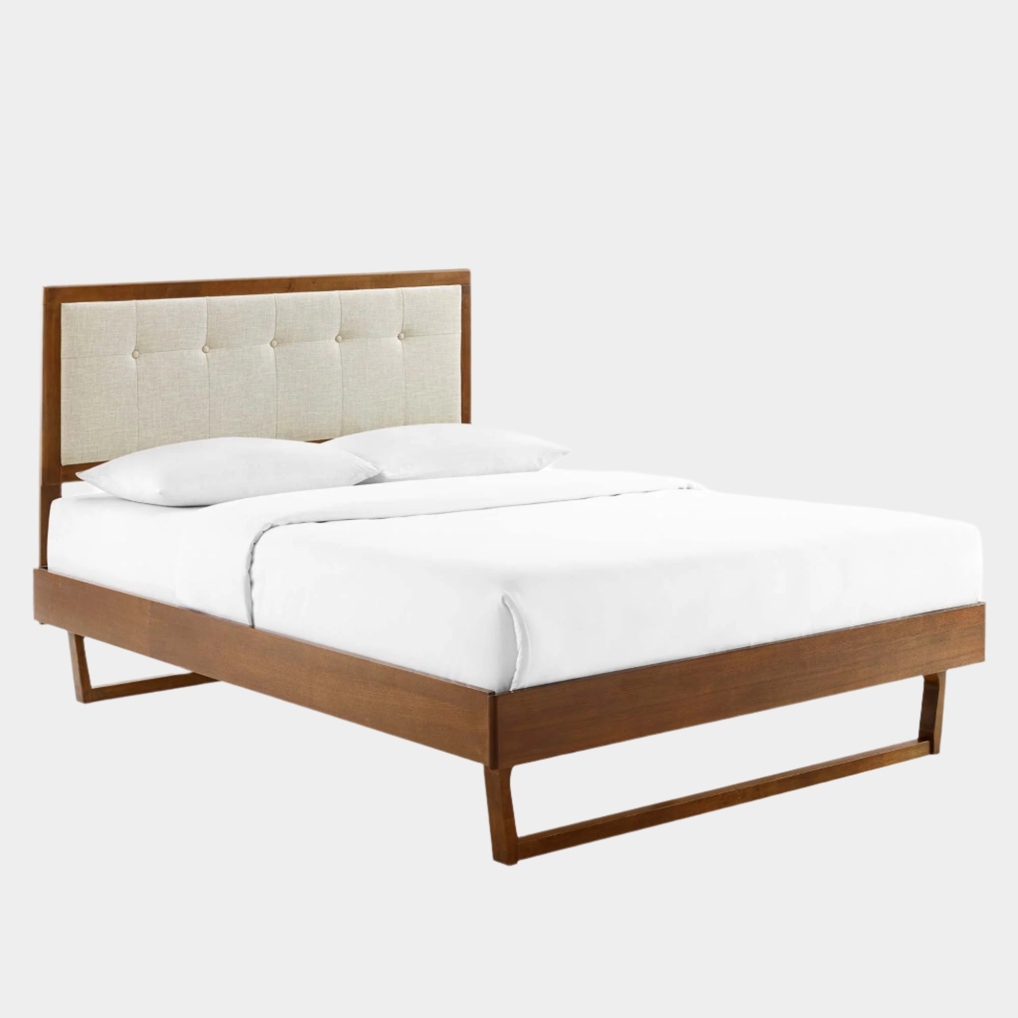 Willow Wood Platform Bed With Angular Frame