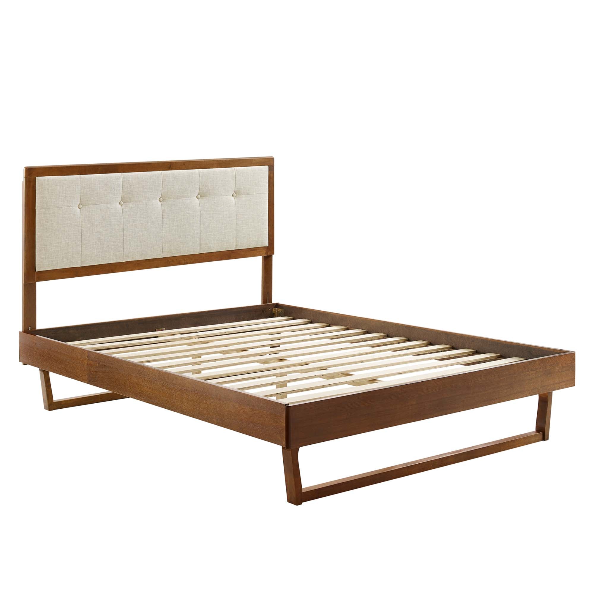 Willow Wood Platform Bed With Angular Frame