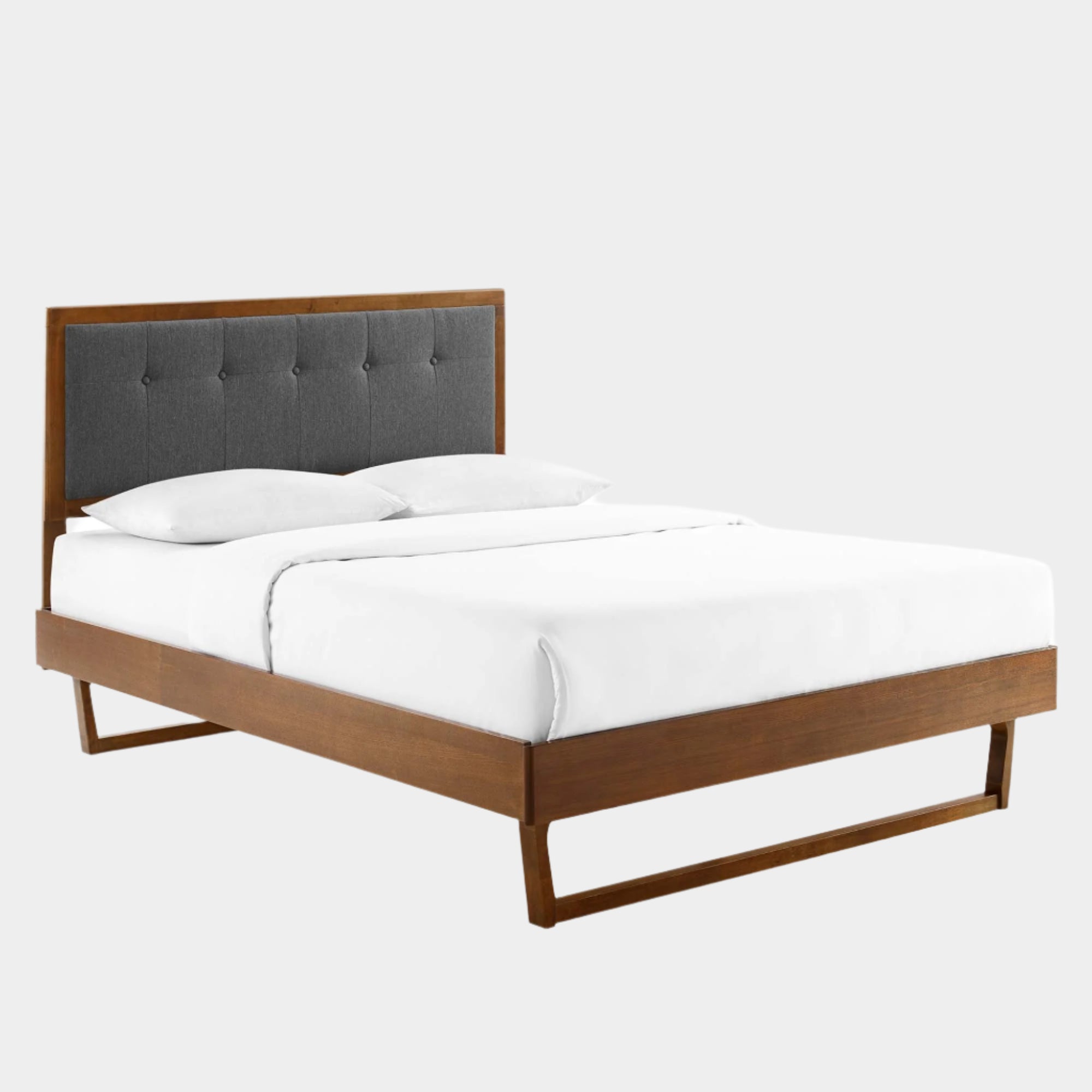 Willow Wood Platform Bed With Angular Frame