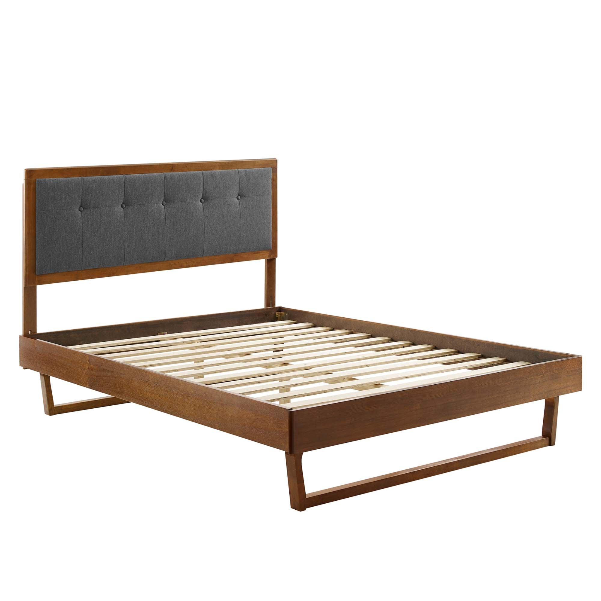 Willow Wood Platform Bed With Angular Frame