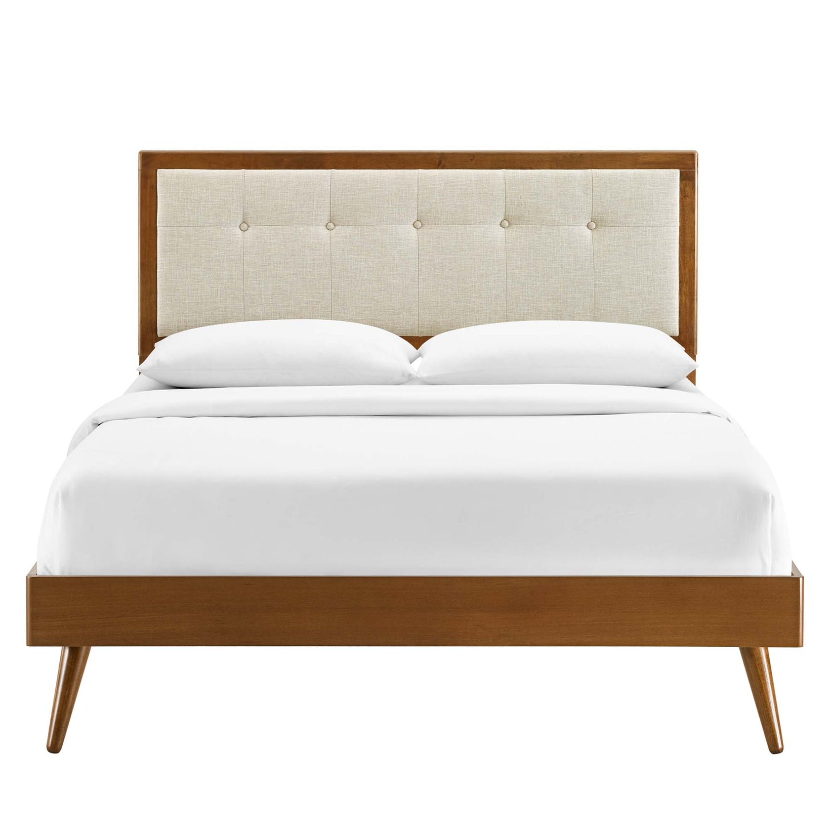 Willow Wood Platform Bed With Splayed Legs