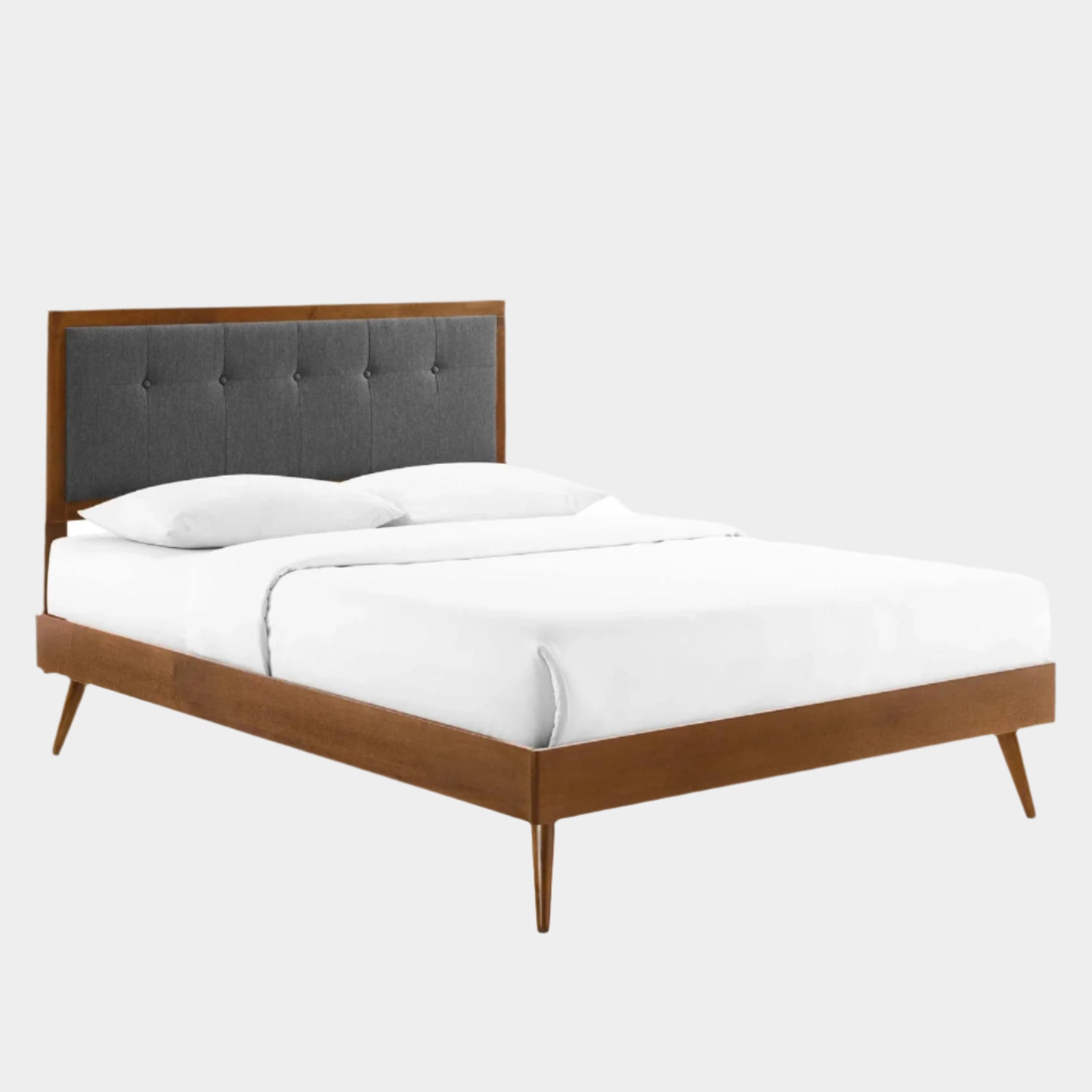 Willow Wood Platform Bed With Splayed Legs