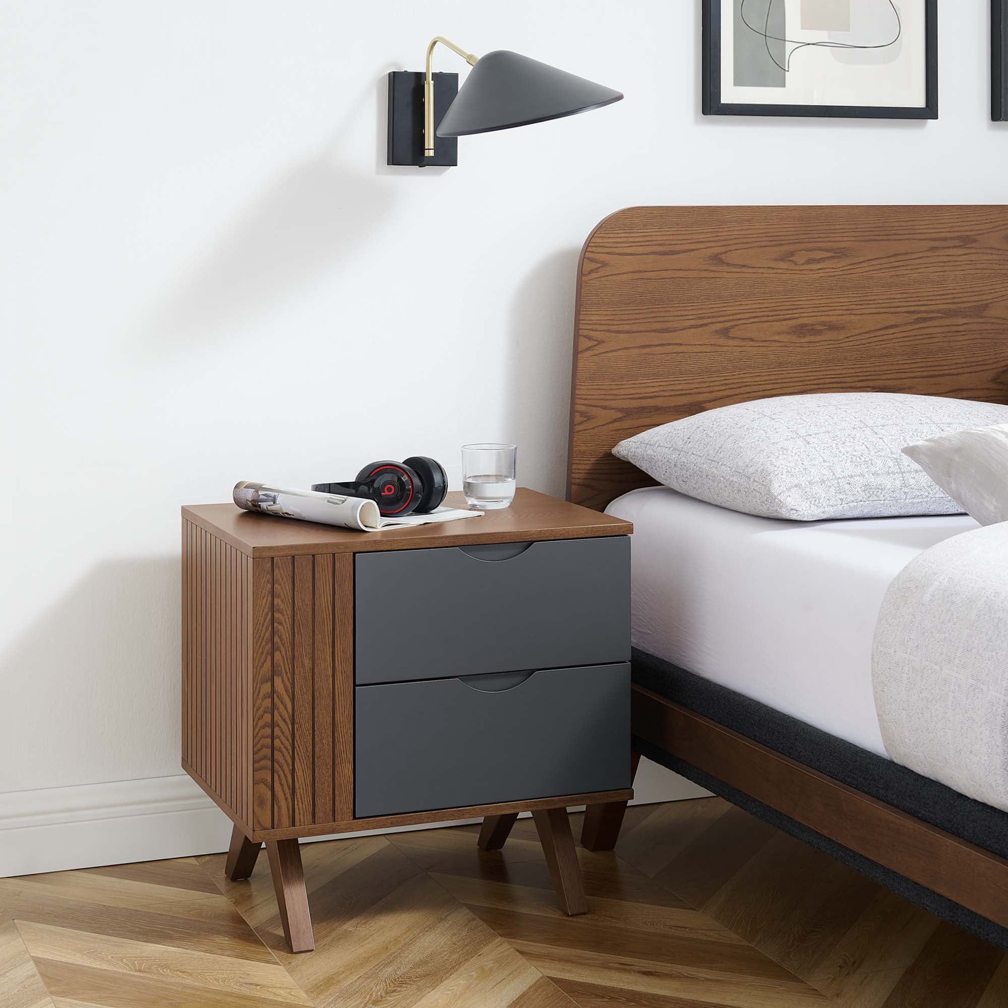 Dylan Nightstand in Walnut Gray