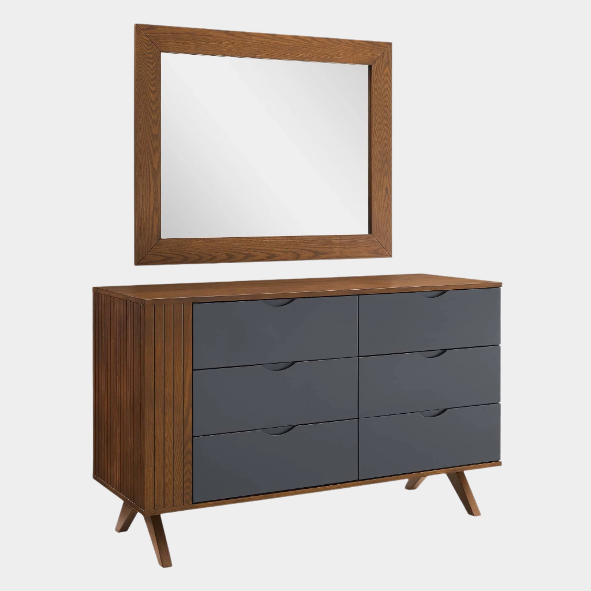 Dylan Dresser and Mirror in Walnut