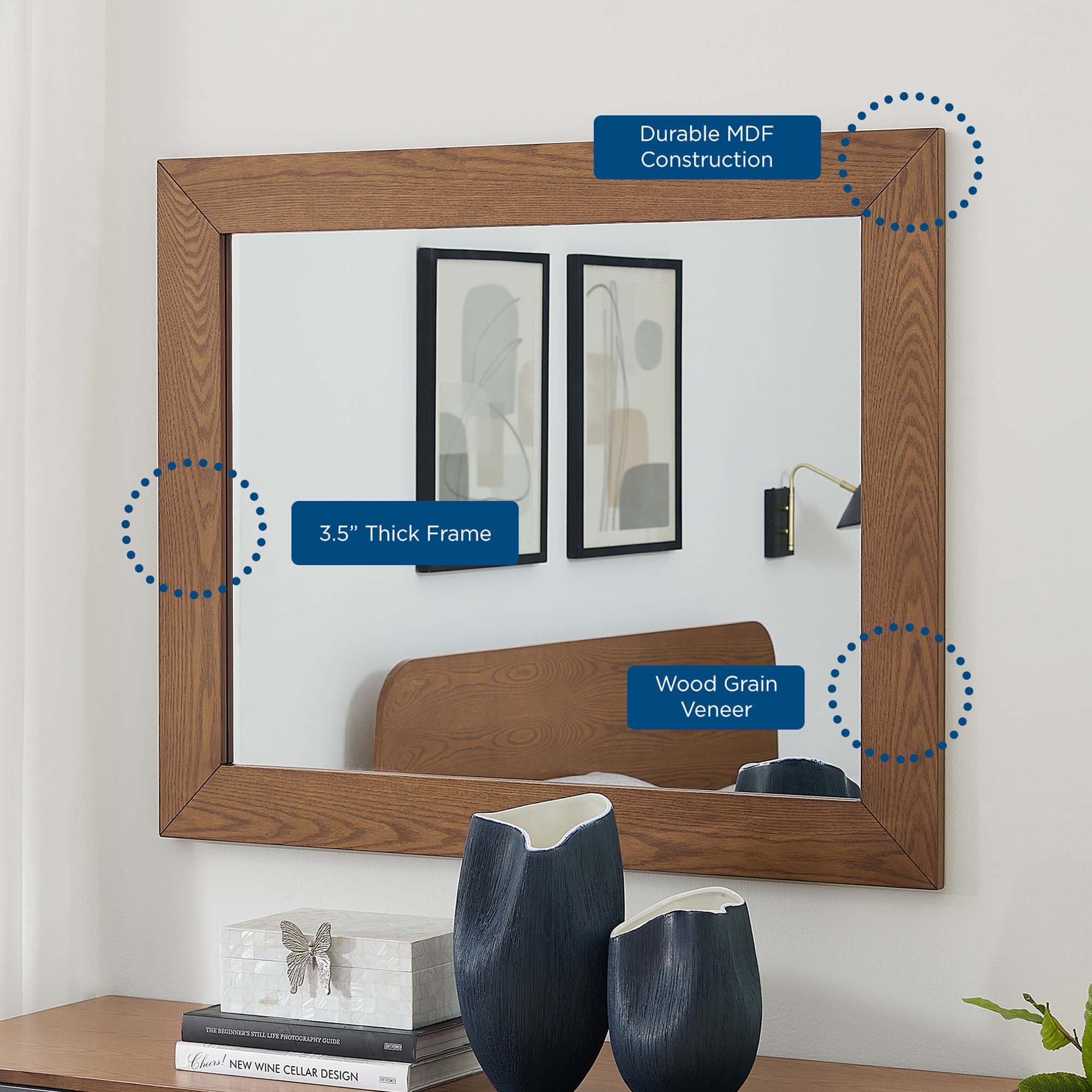 Dylan Dresser and Mirror in Walnut