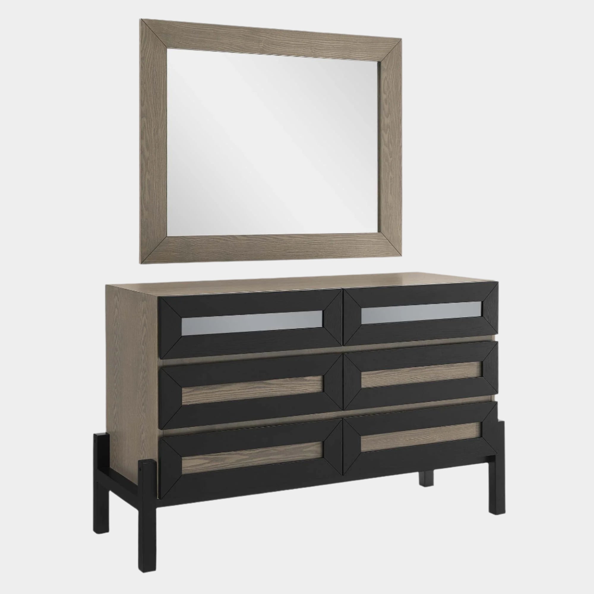 Merritt Dresser and Mirror in Oak