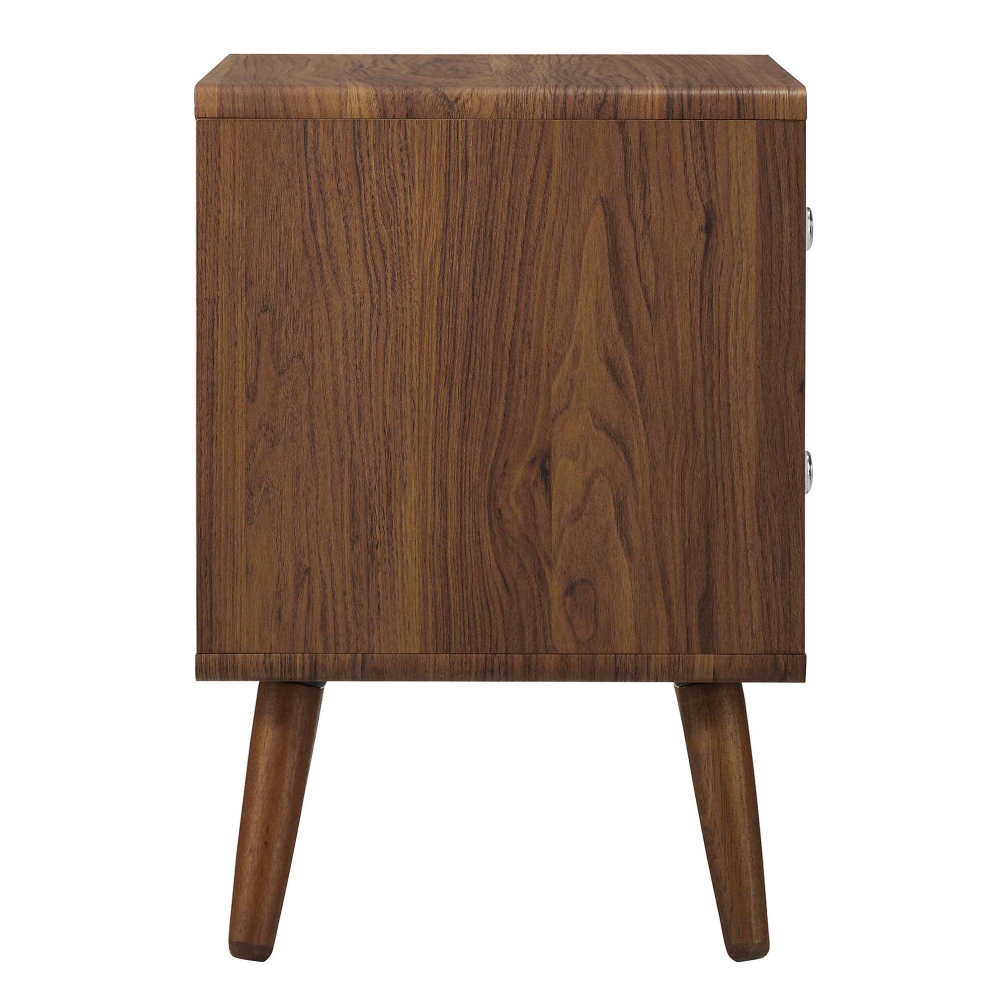 Transmit 2-Drawer Nightstand in Walnut White