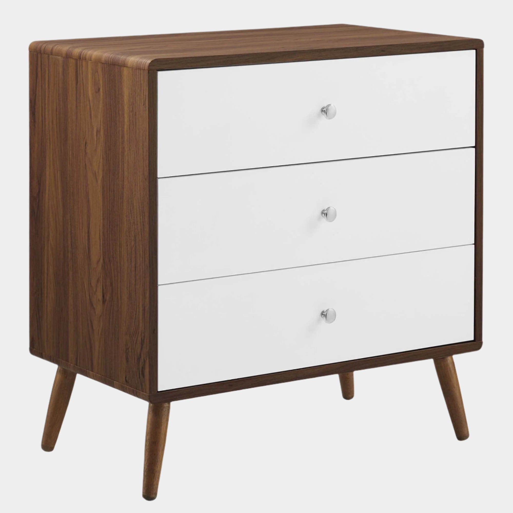 Transmit 3-Drawer Chest in Walnut White