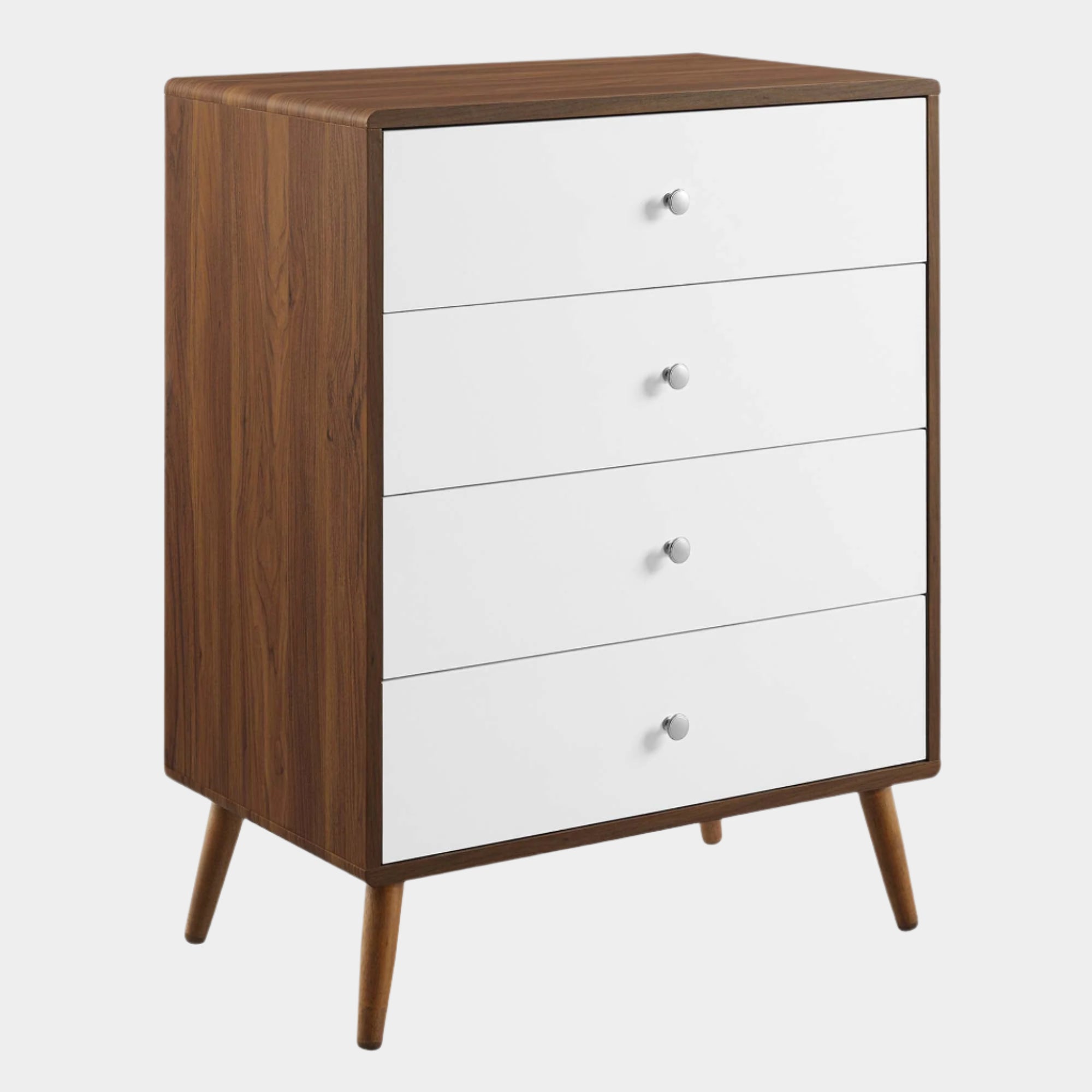 Transmit 4-Drawer Chest in Walnut White