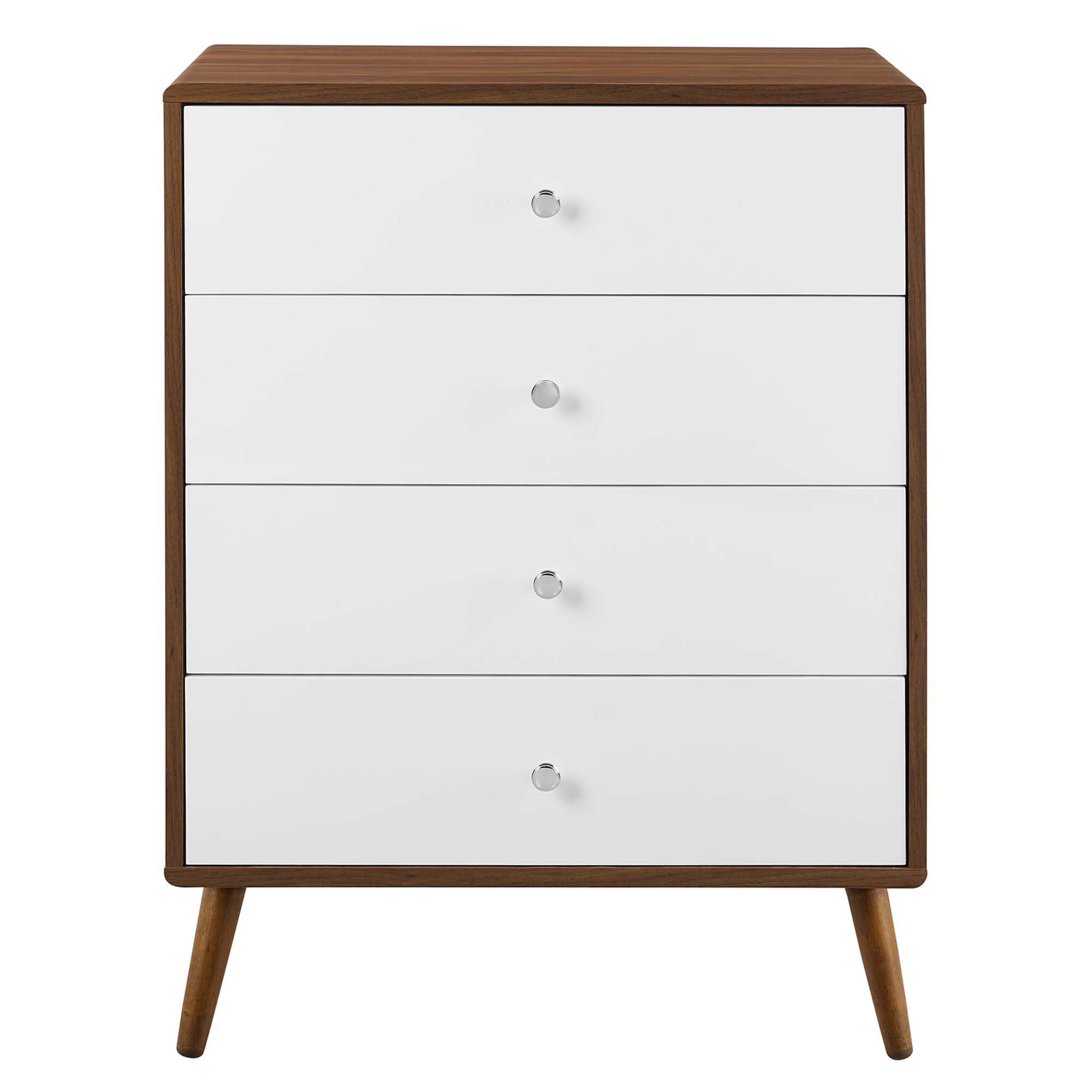 Transmit 4-Drawer Chest in Walnut White