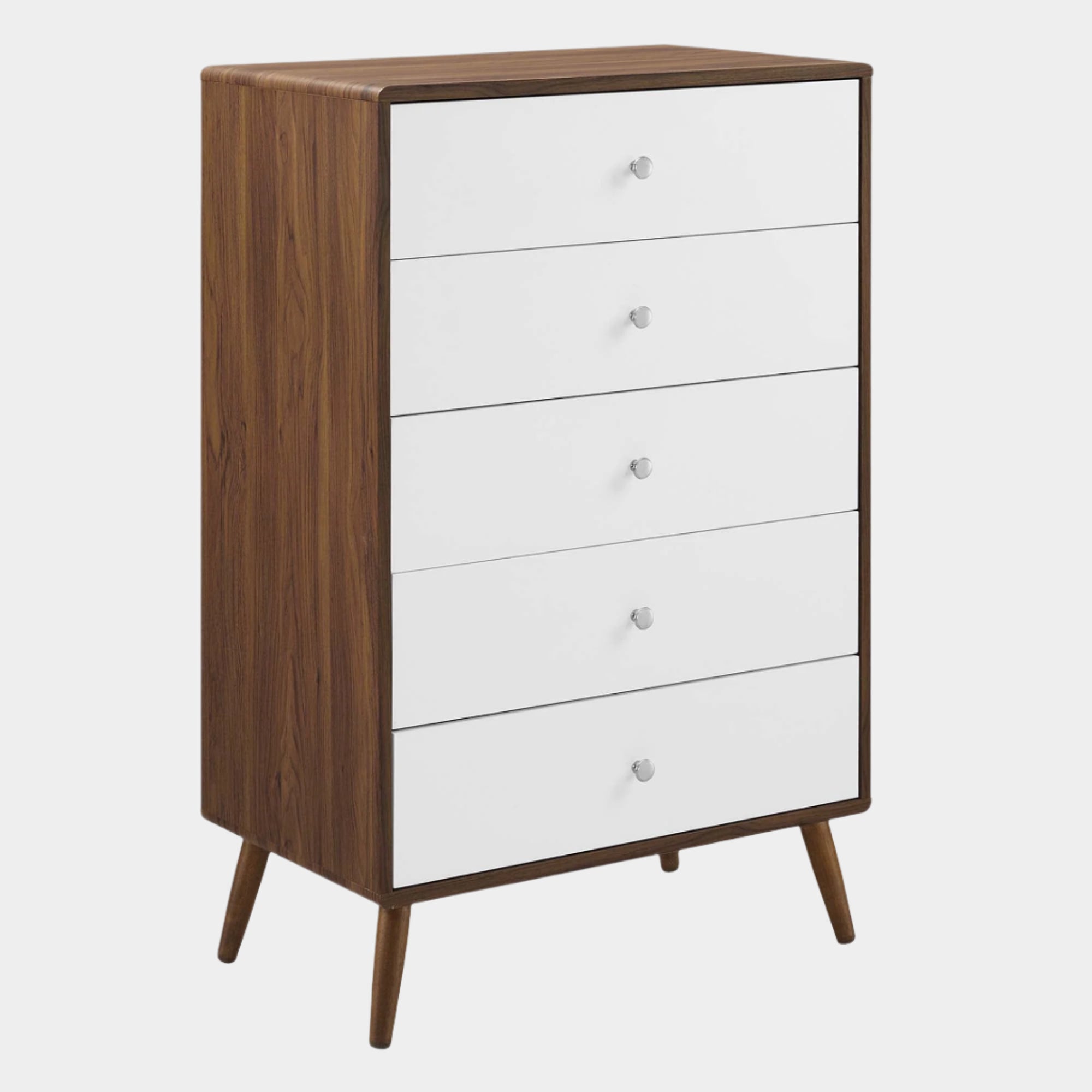 Transmit 5-Drawer Chest in Walnut White