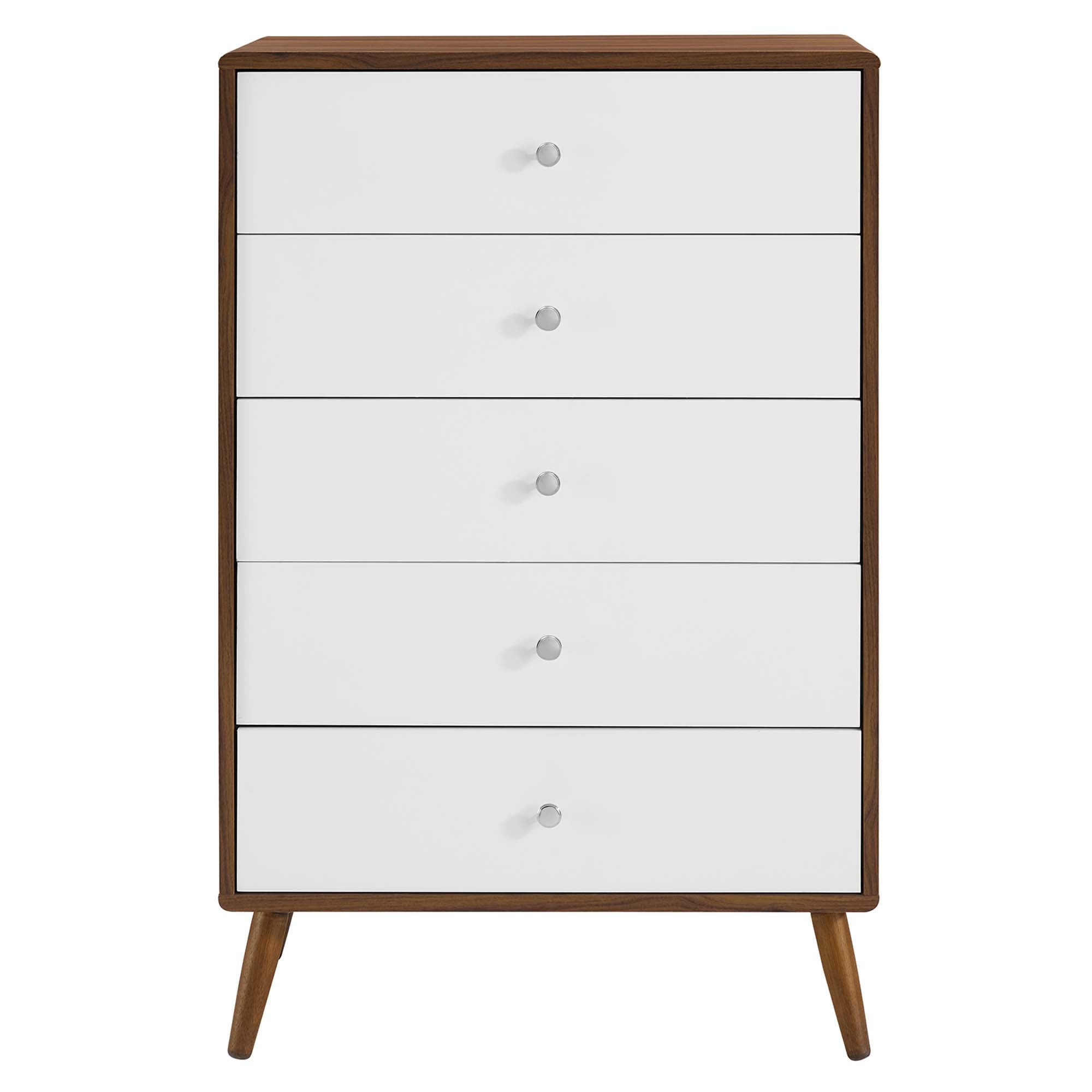 Transmit 5-Drawer Chest in Walnut White