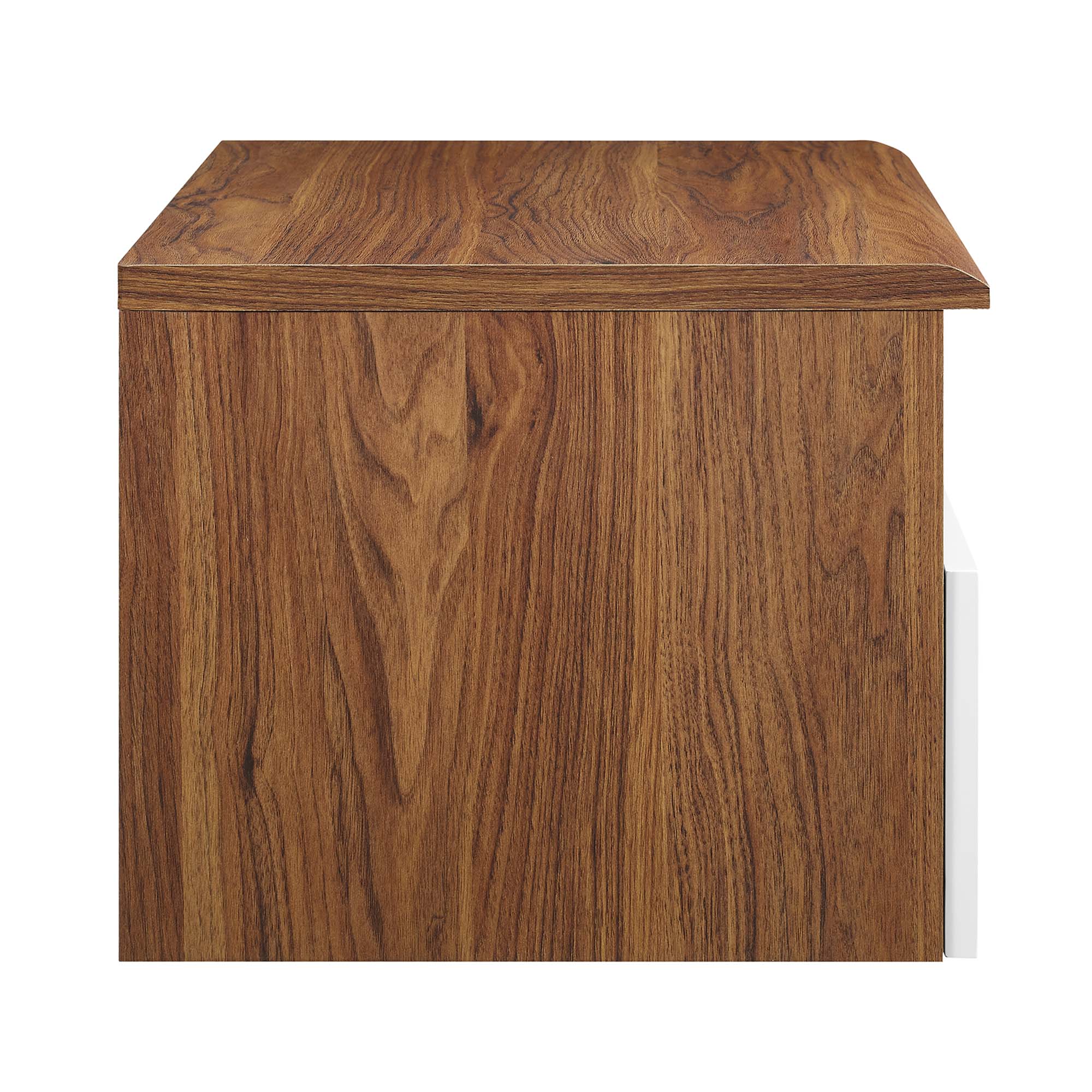 Envision Wall Mount Nightstand in Walnut White