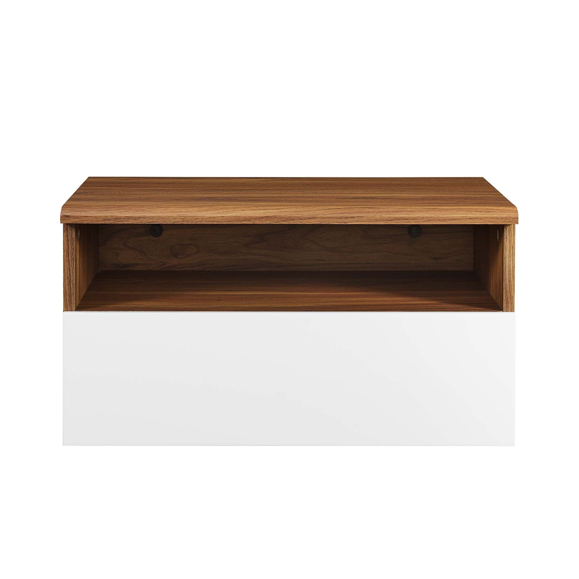 Envision Wall Mount Nightstand in Walnut White