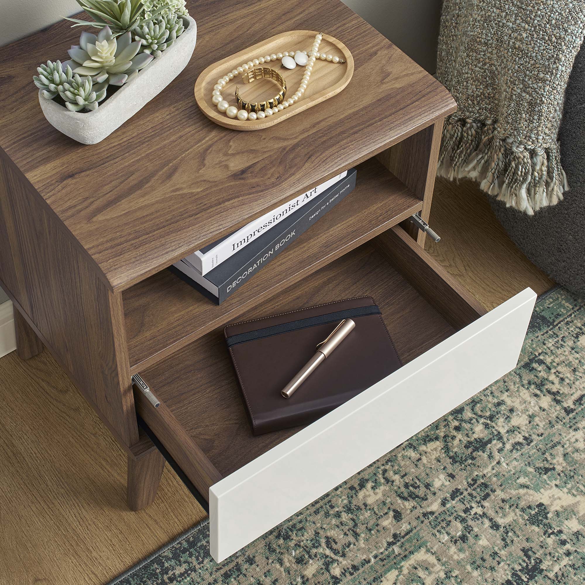 Envision Nightstand in Walnut White