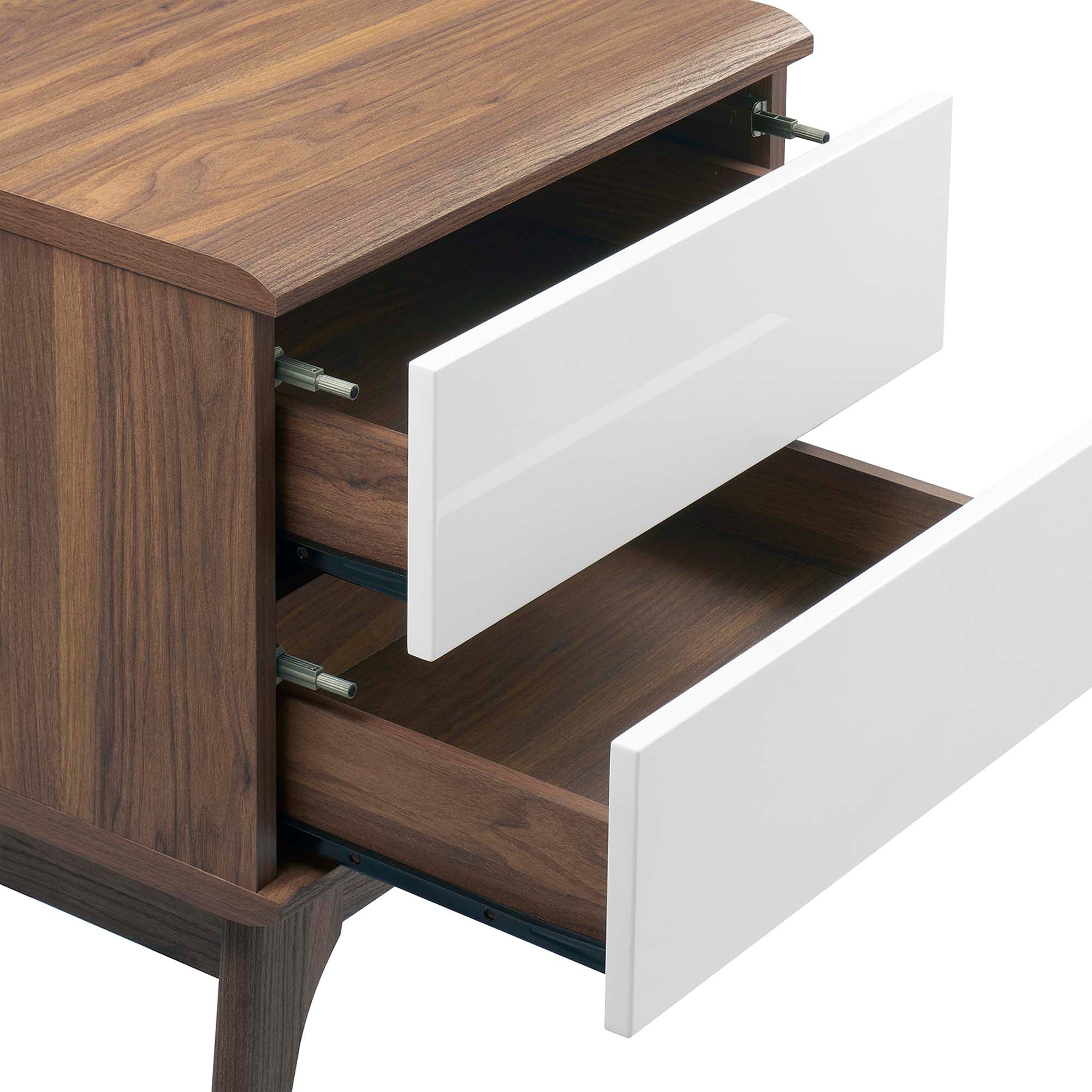 Envision 2-Drawer Nightstand in Walnut White