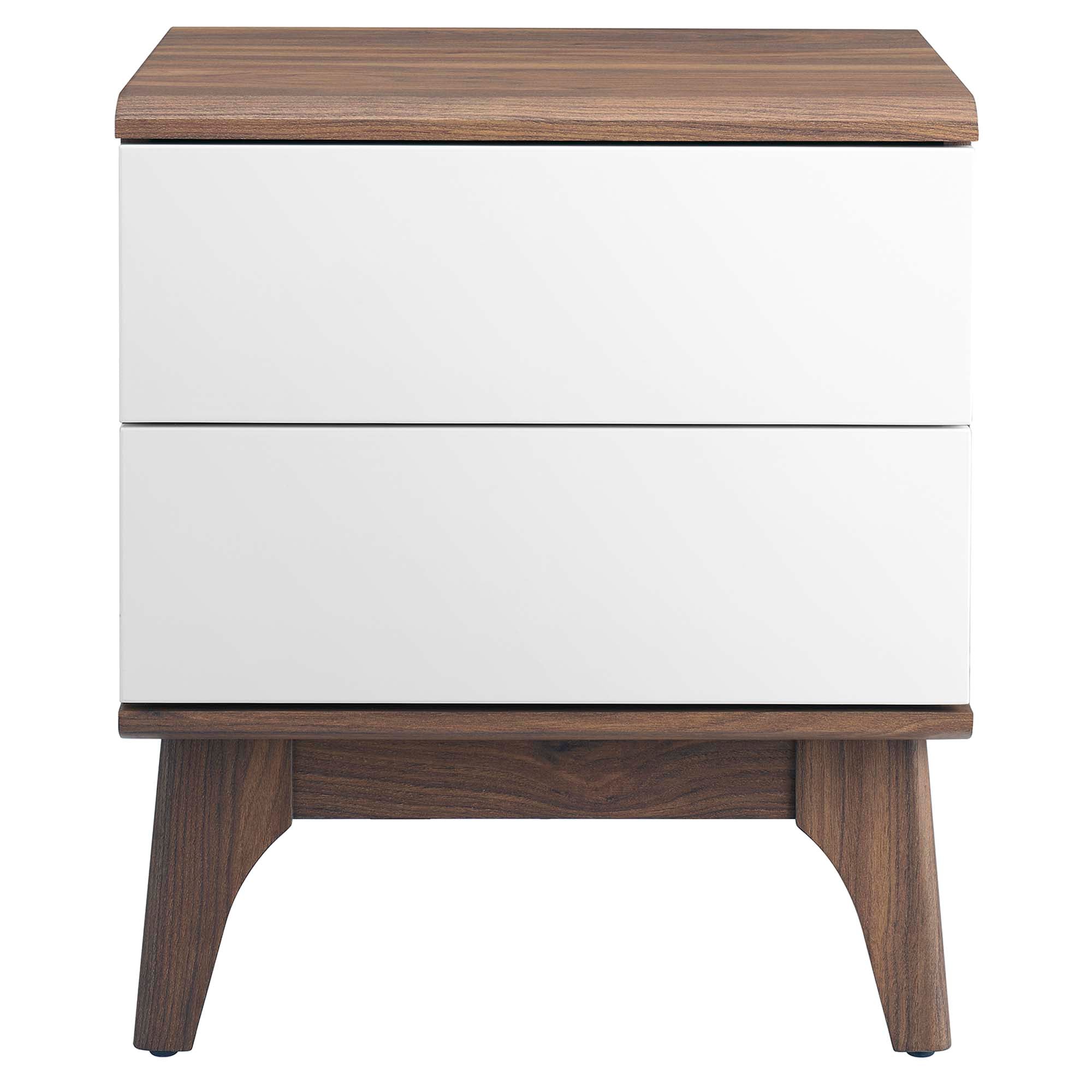 Envision 2-Drawer Nightstand in Walnut White