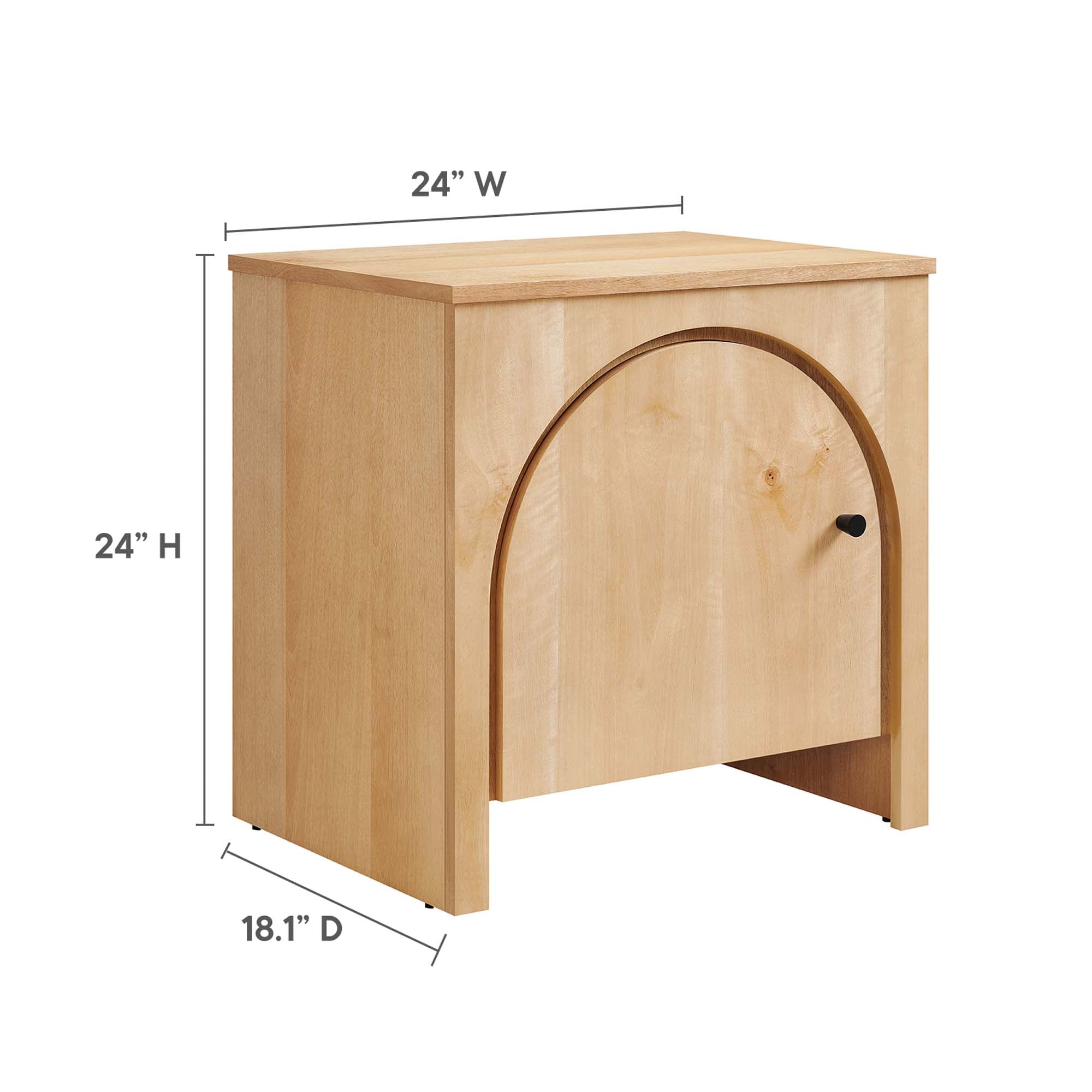 Appia Arched Door Nightstand in Oak