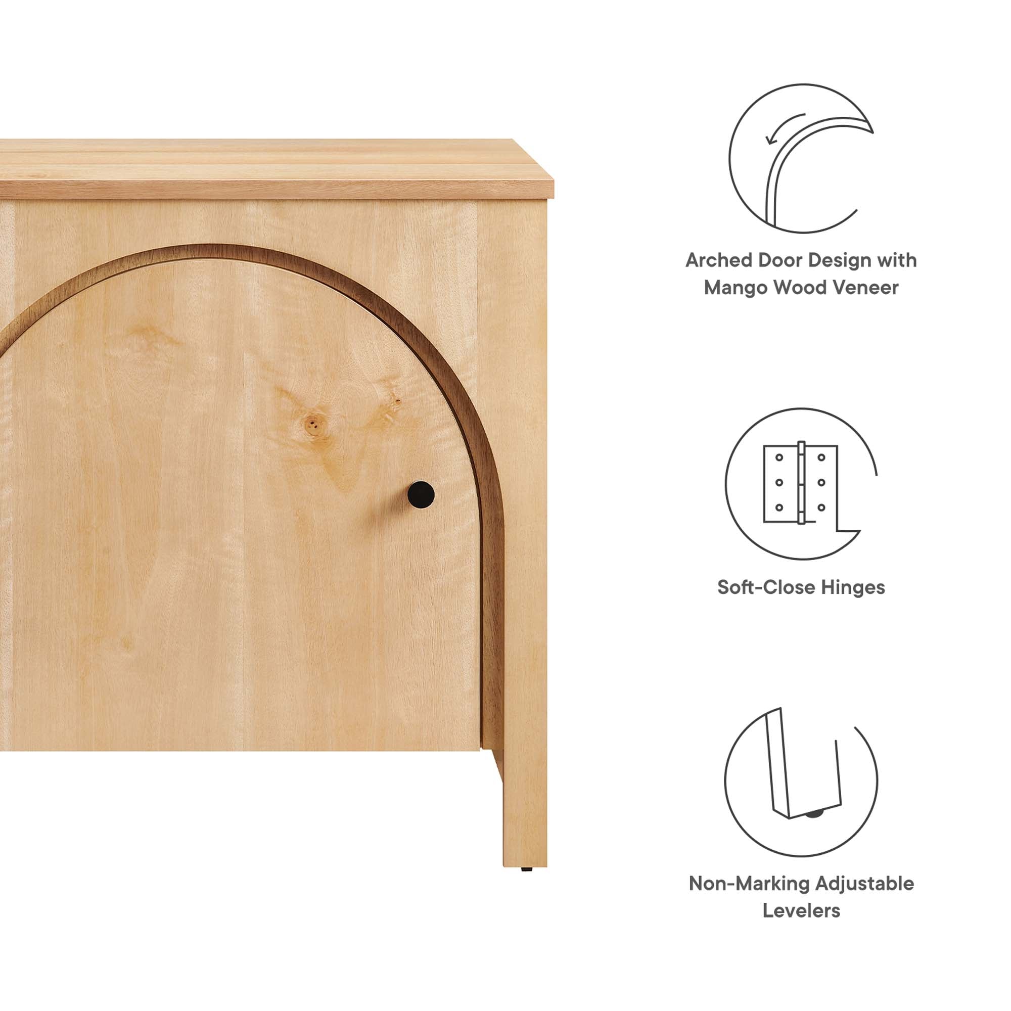 Appia Arched Door Nightstand in Oak