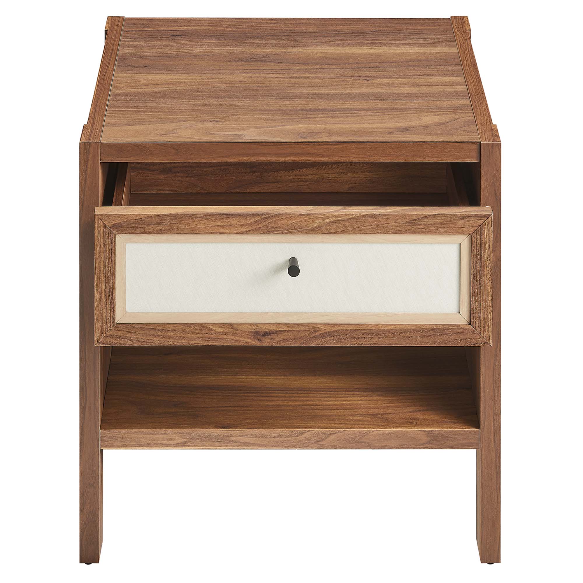 Capri Wood Grain Nightstand in Walnut