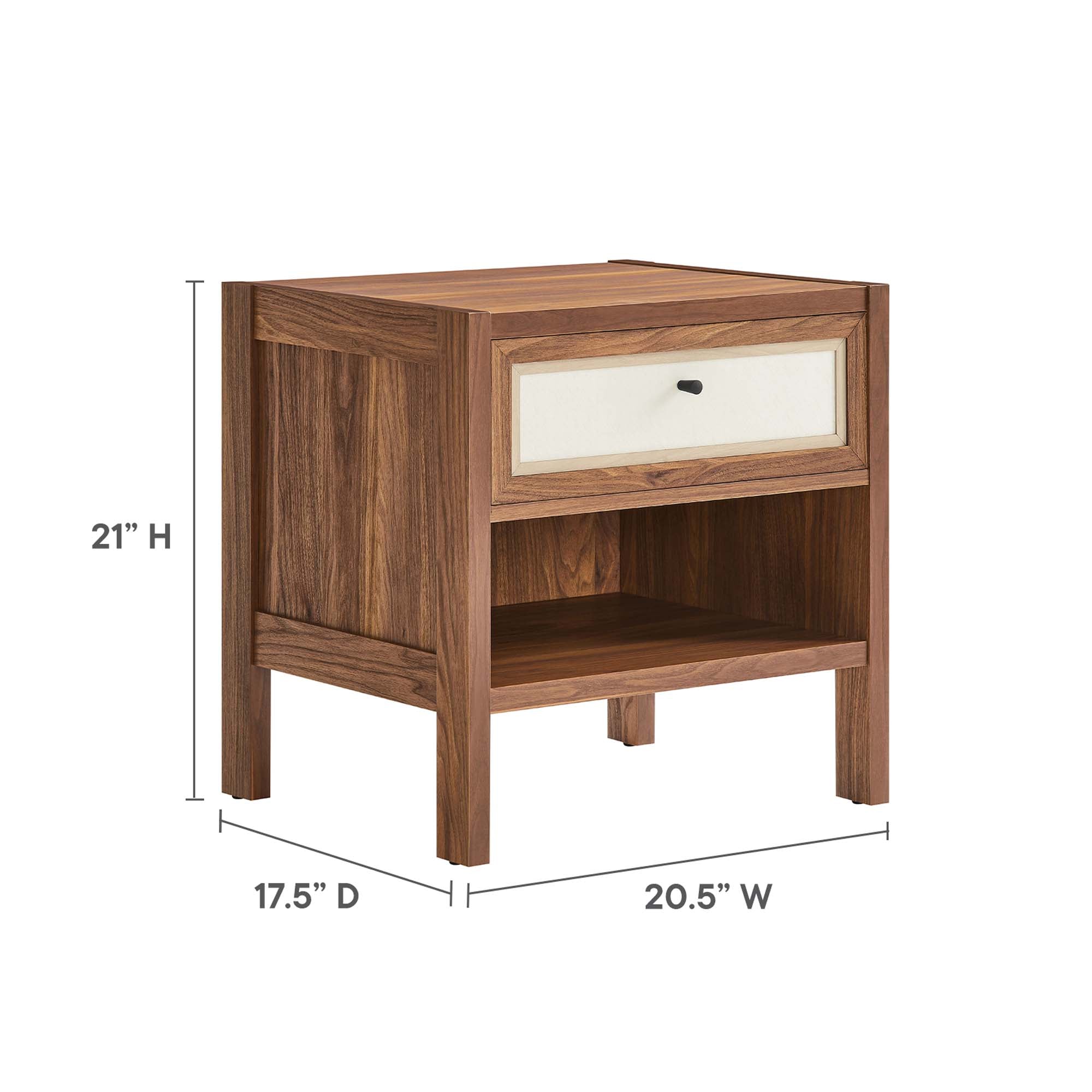 Capri Wood Grain Nightstand in Walnut