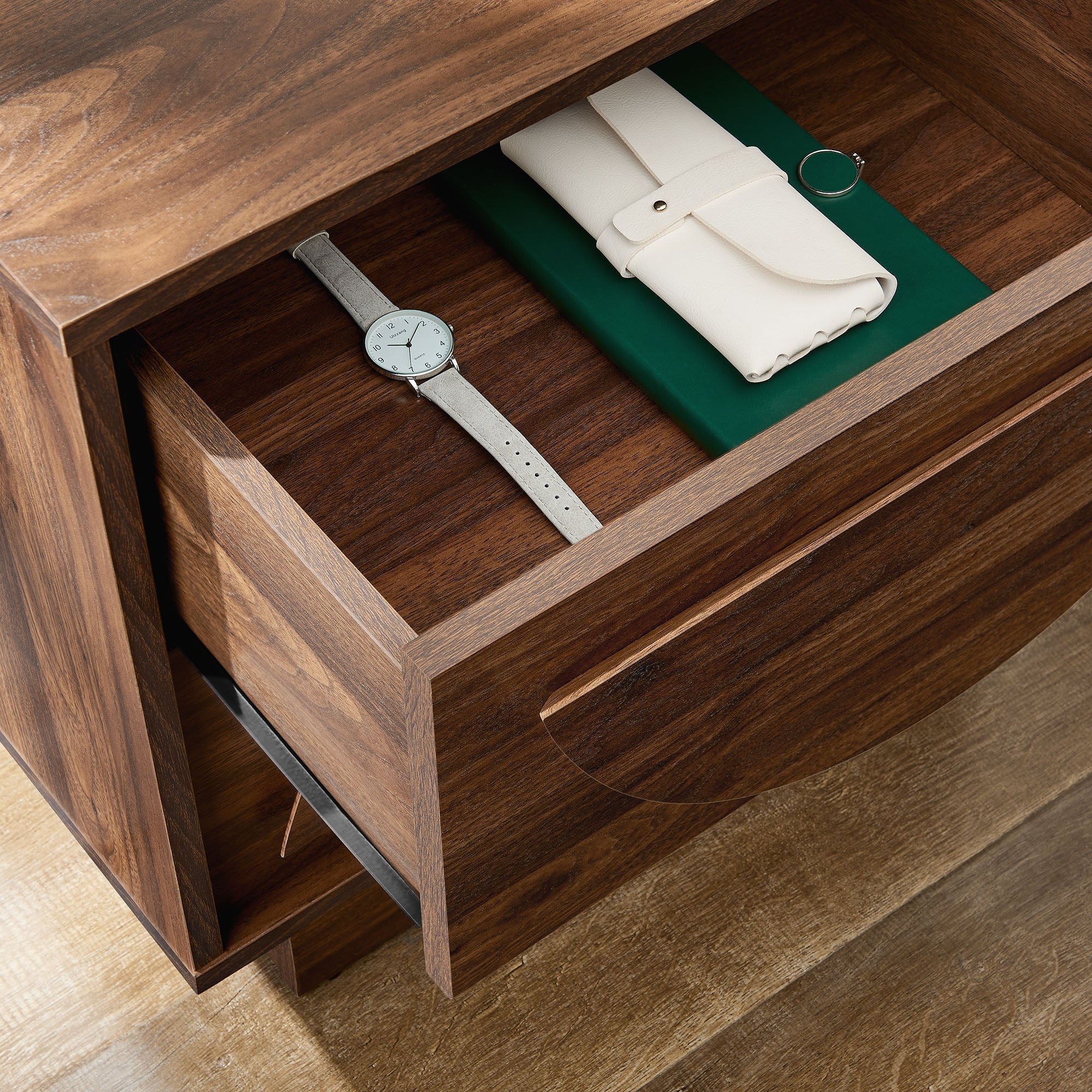 Bulwark 2-Drawer Nightstand in Walnut