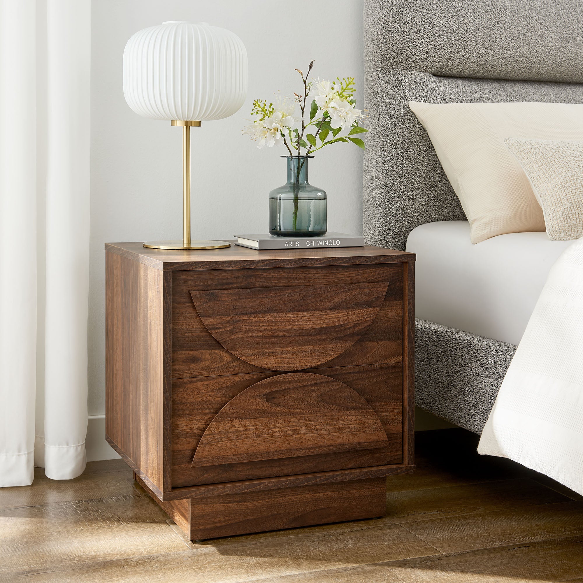 Bulwark 2-Drawer Nightstand in Walnut