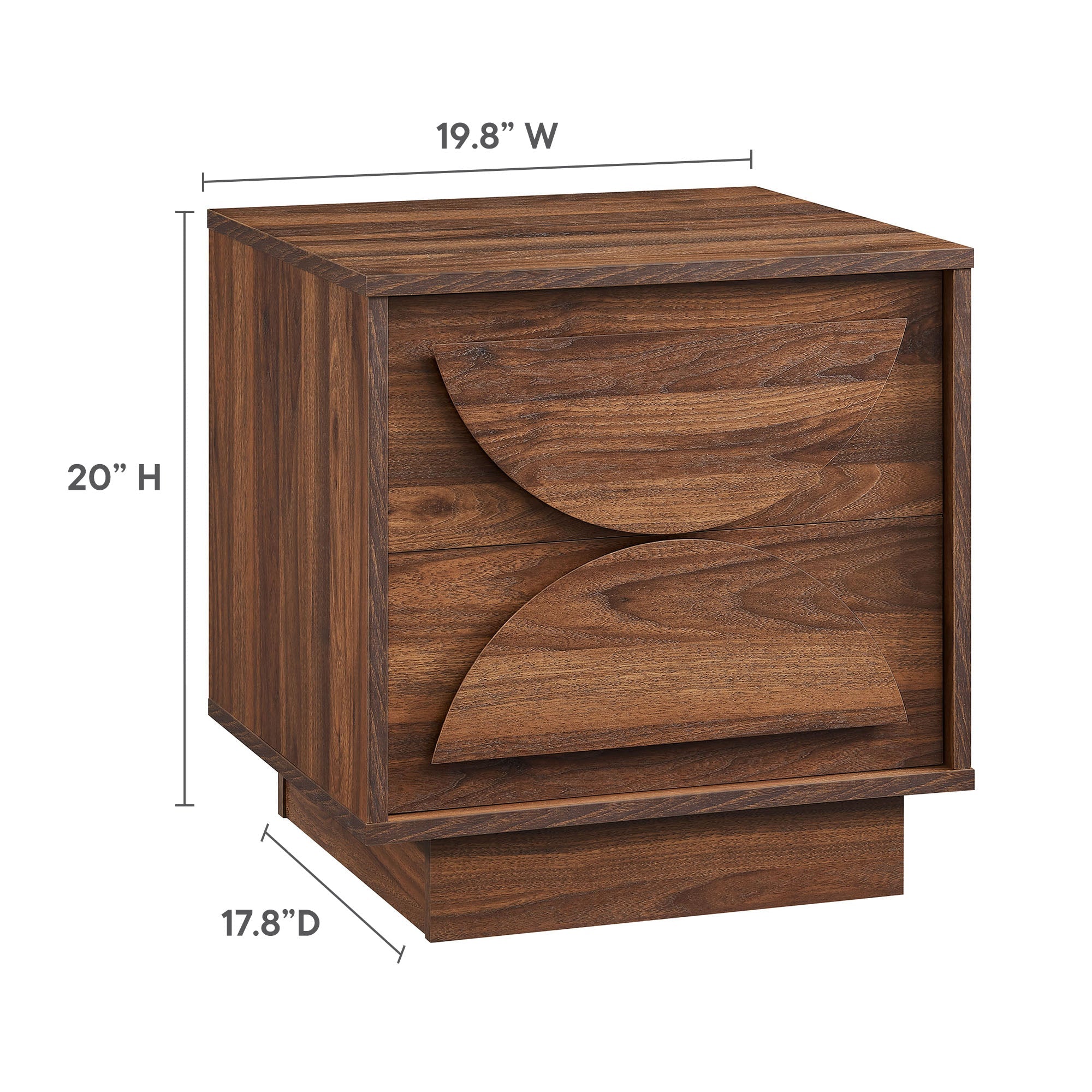 Bulwark 2-Drawer Nightstand in Walnut