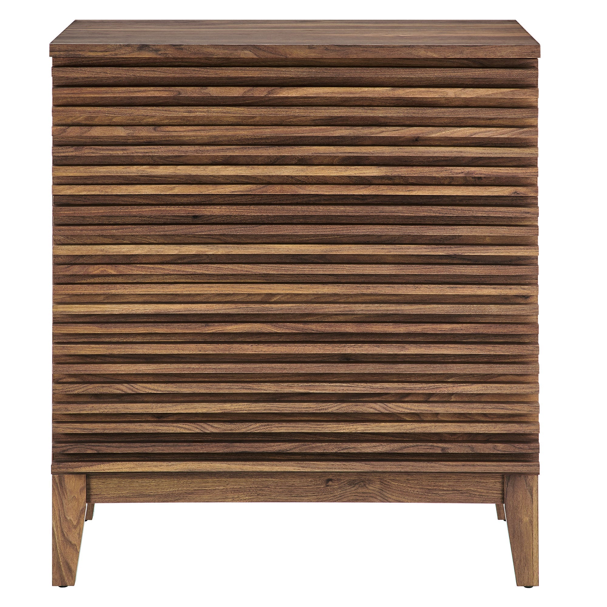 Render Large 3-Drawer Nightstand in Walnut