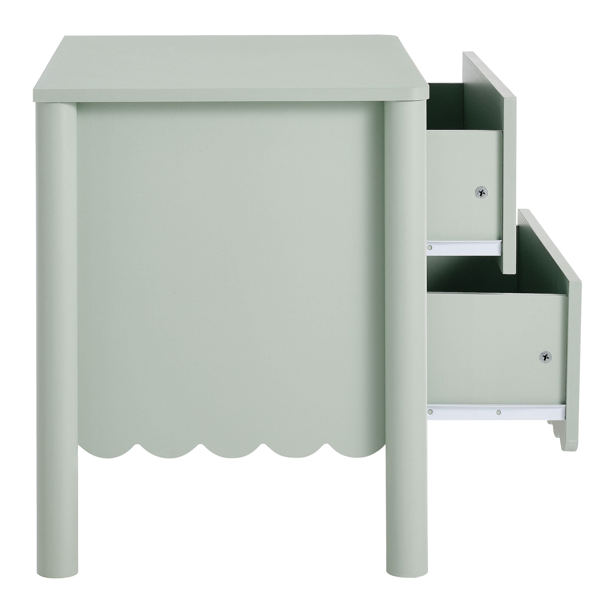 Emmeline Scalloped 2-Drawer Nightstand