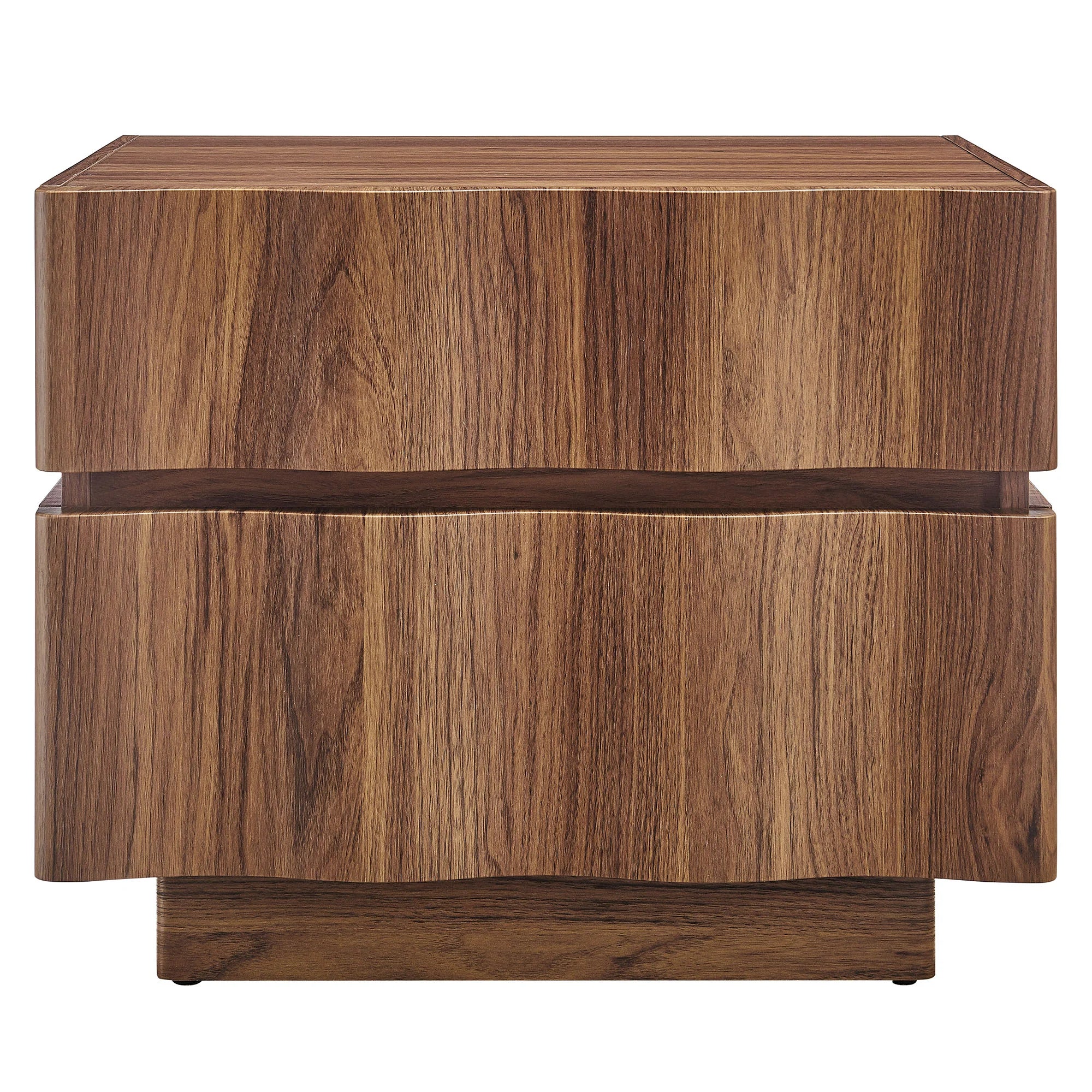 Isola 2 Drawer Nightstand in Light Oak Walnut