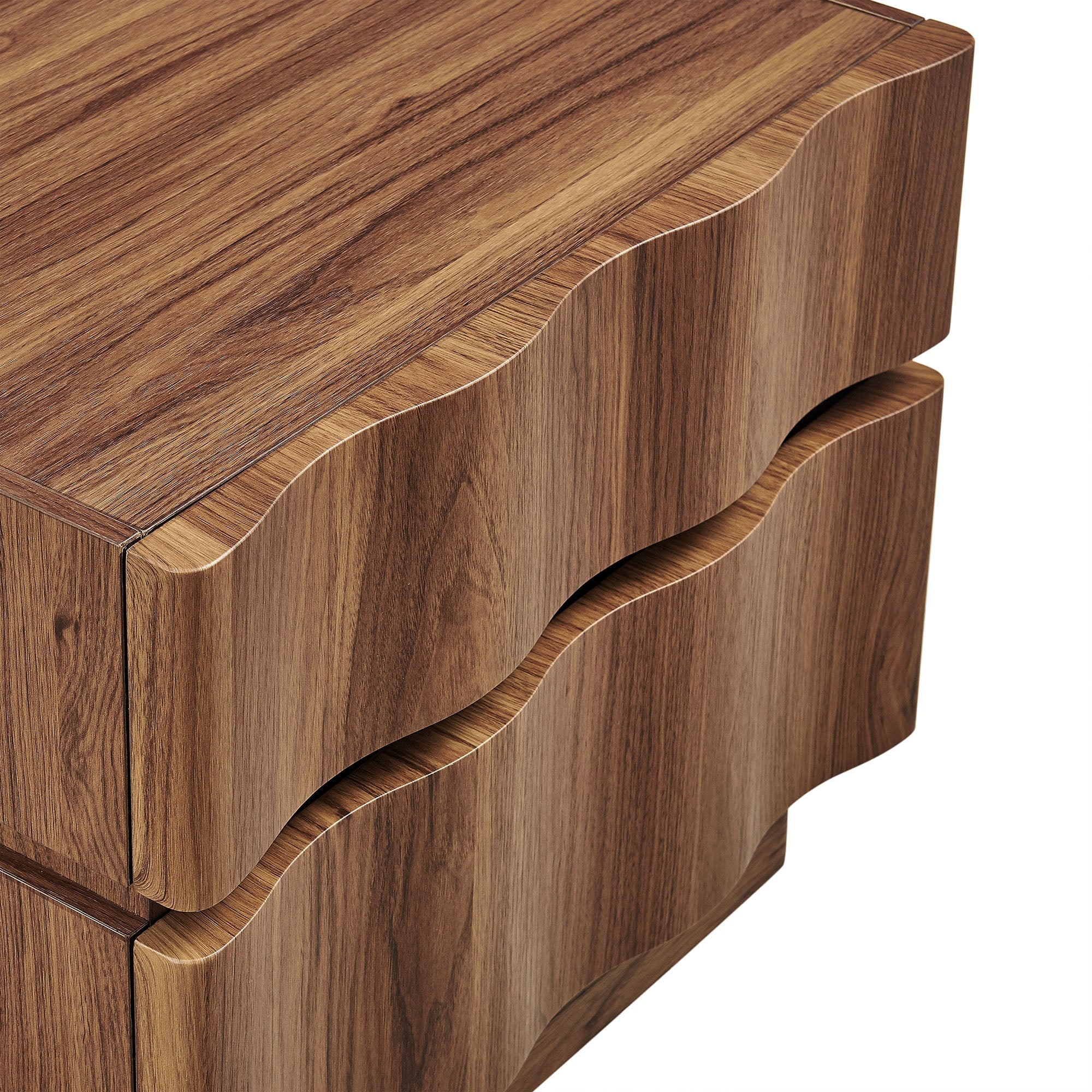 Isola 2 Drawer Nightstand in Light Oak Walnut