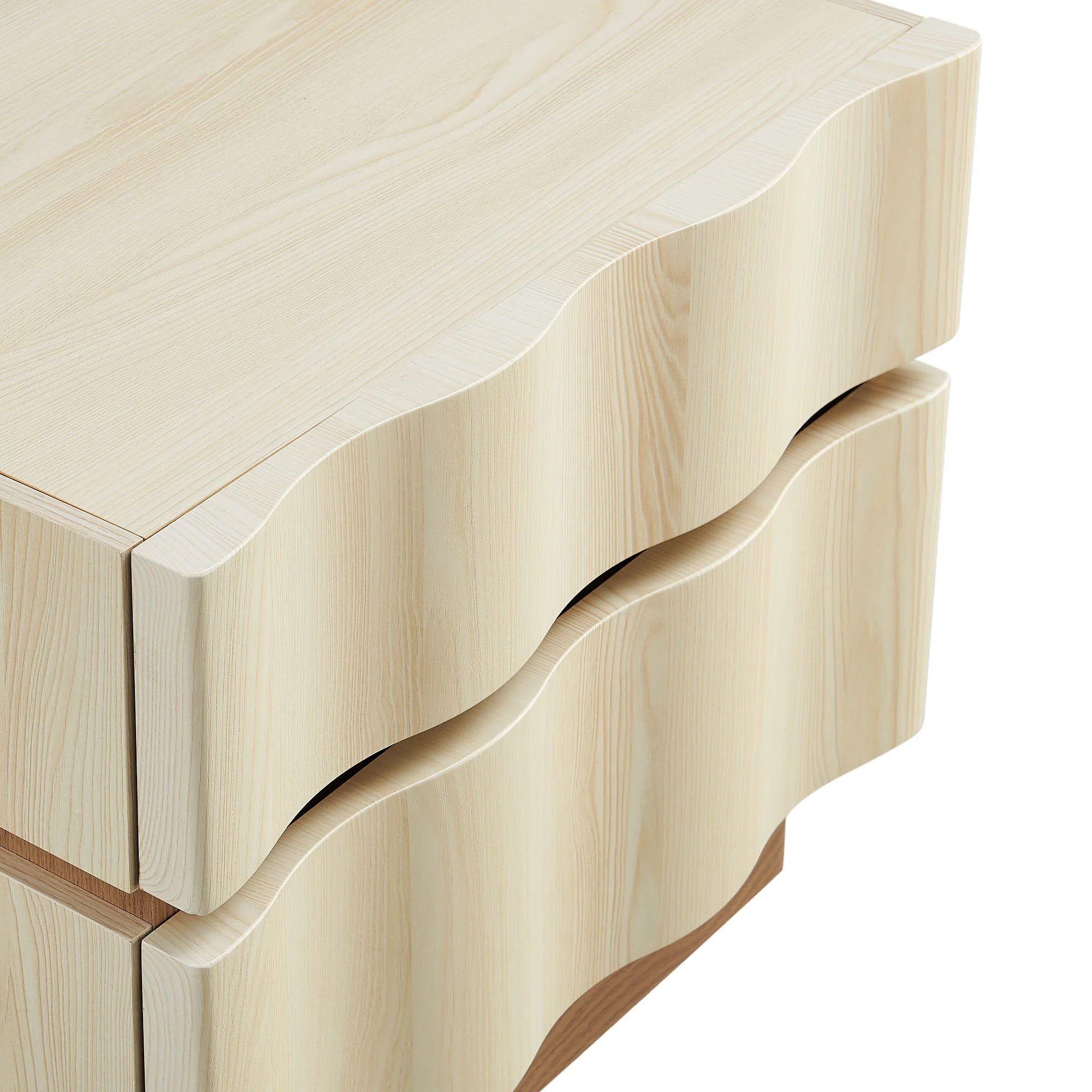 Isola 2 Drawer Nightstand in Light Oak Walnut