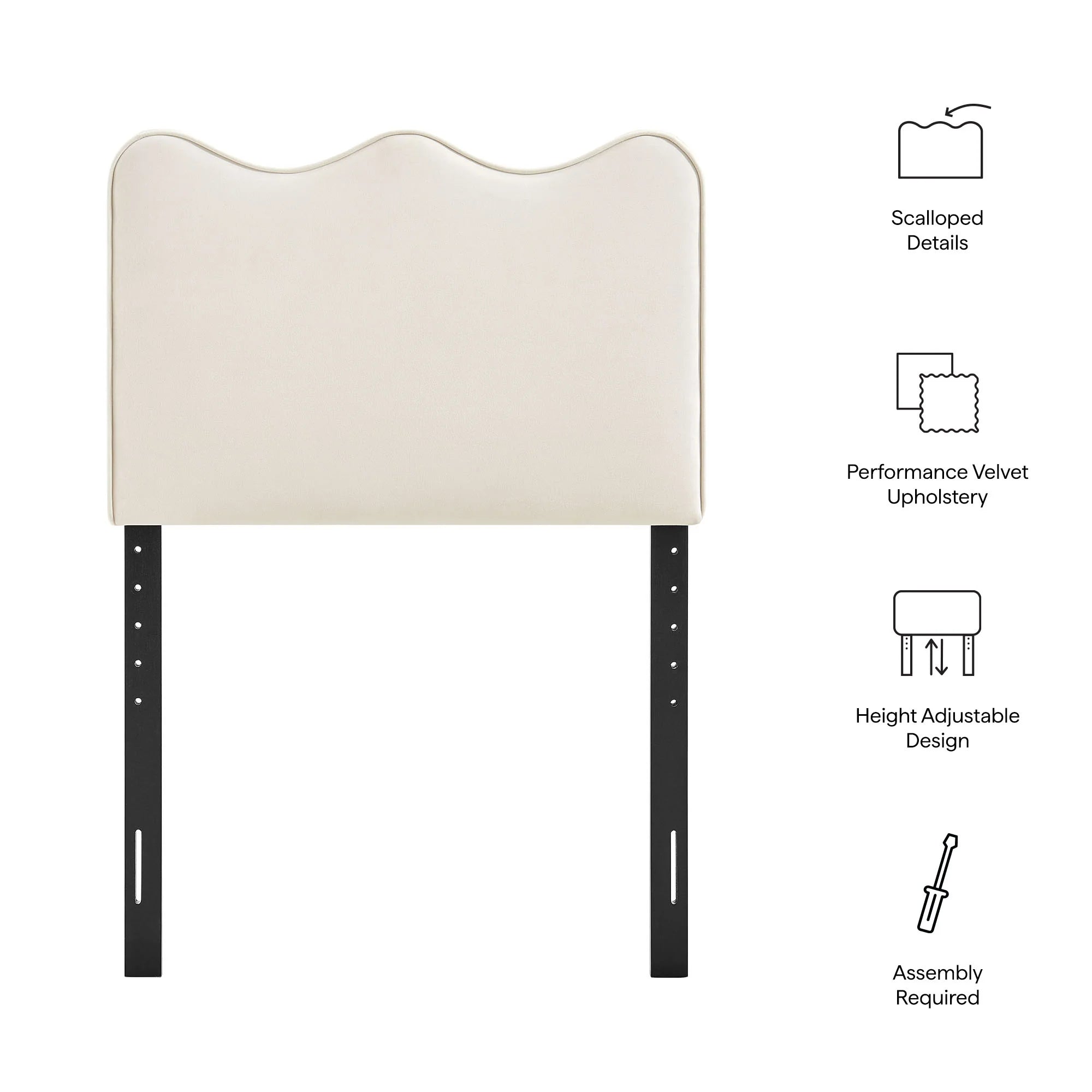 Athena Stain-Resistant Performance Velvet Twin Size Headboard