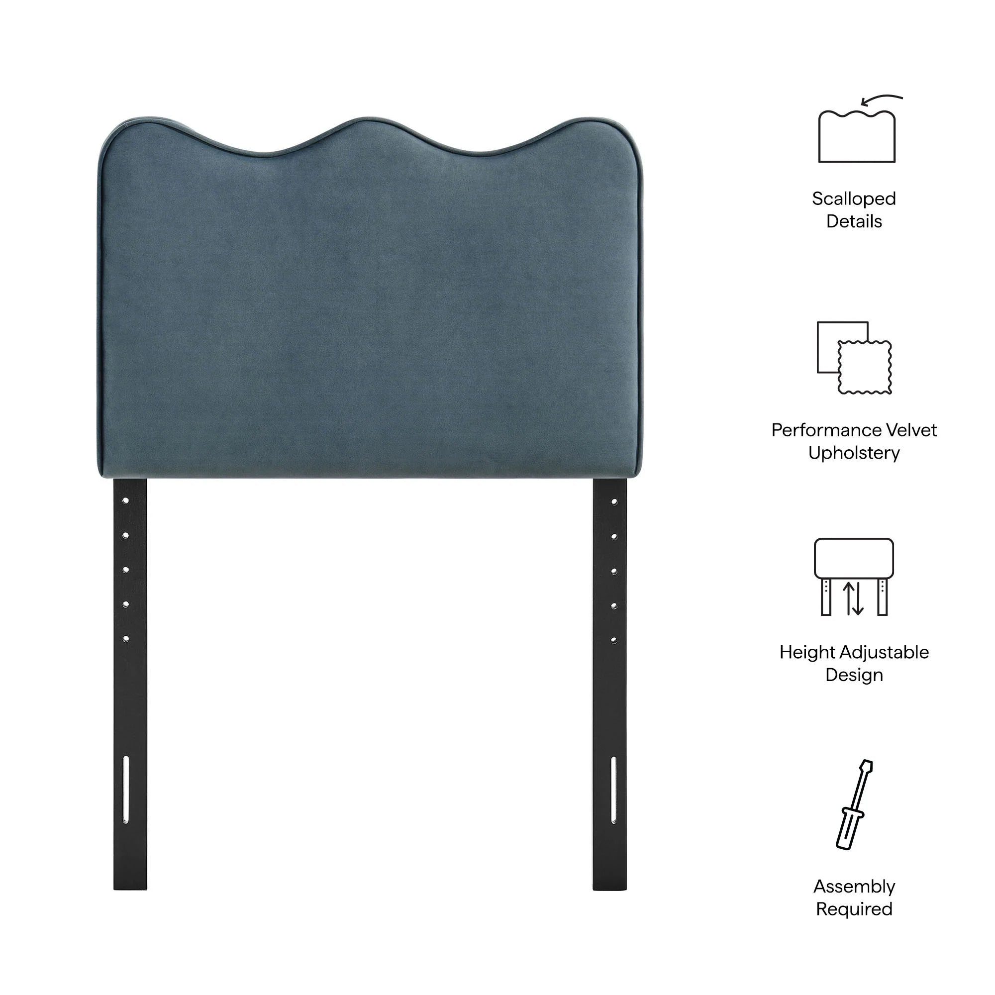 Athena Stain-Resistant Performance Velvet Twin Size Headboard