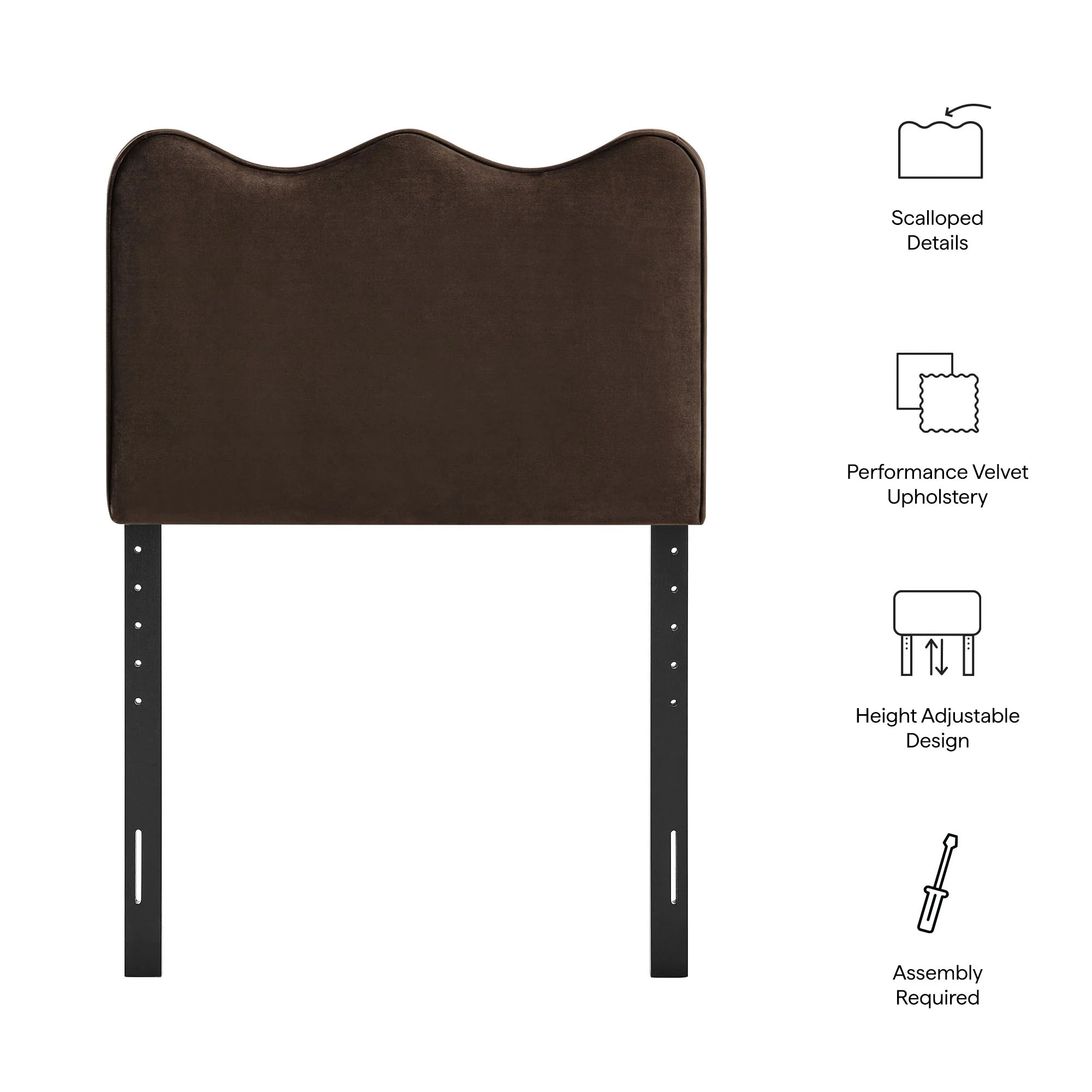 Athena Stain-Resistant Performance Velvet Twin Size Headboard