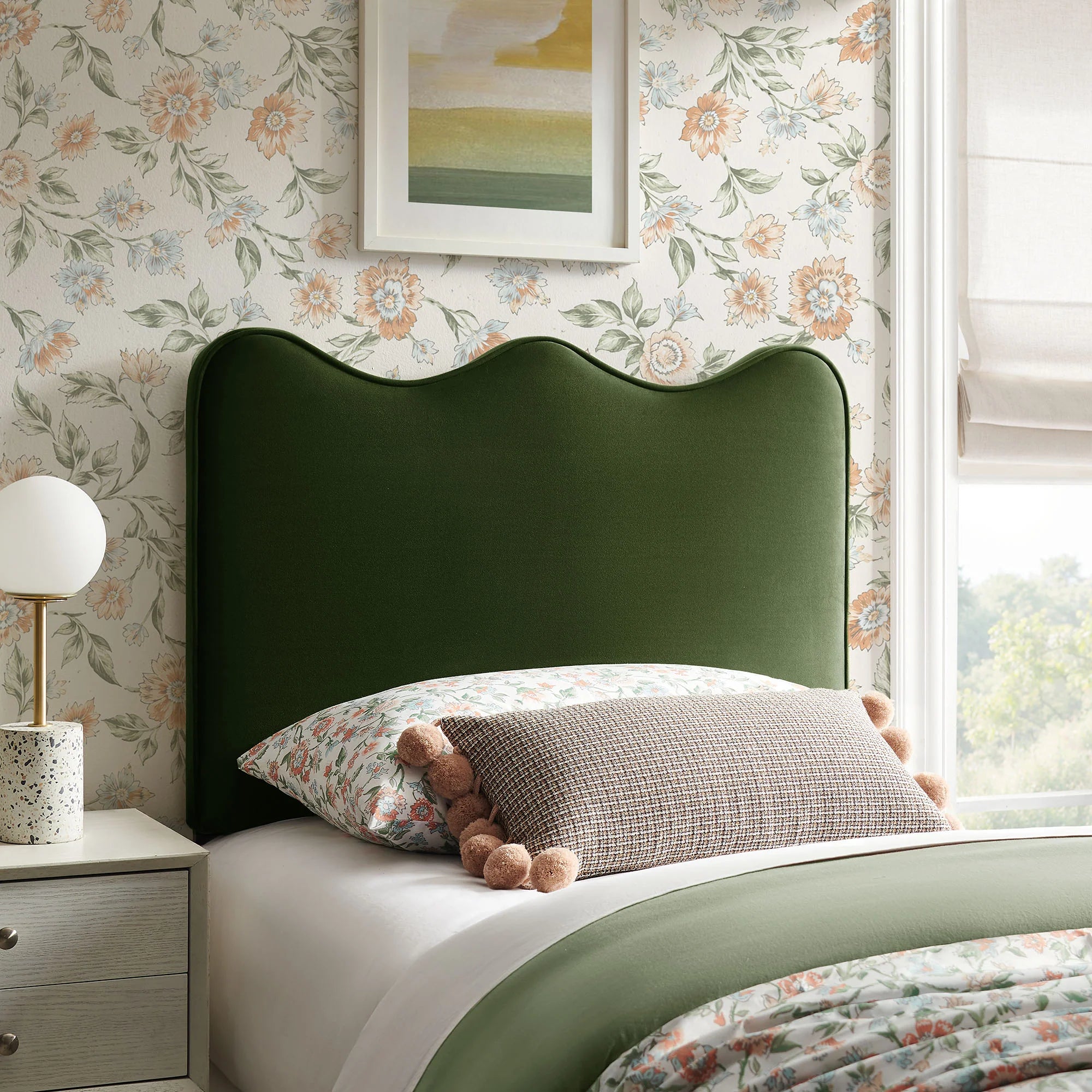 Athena Stain-Resistant Performance Velvet Twin Size Headboard
